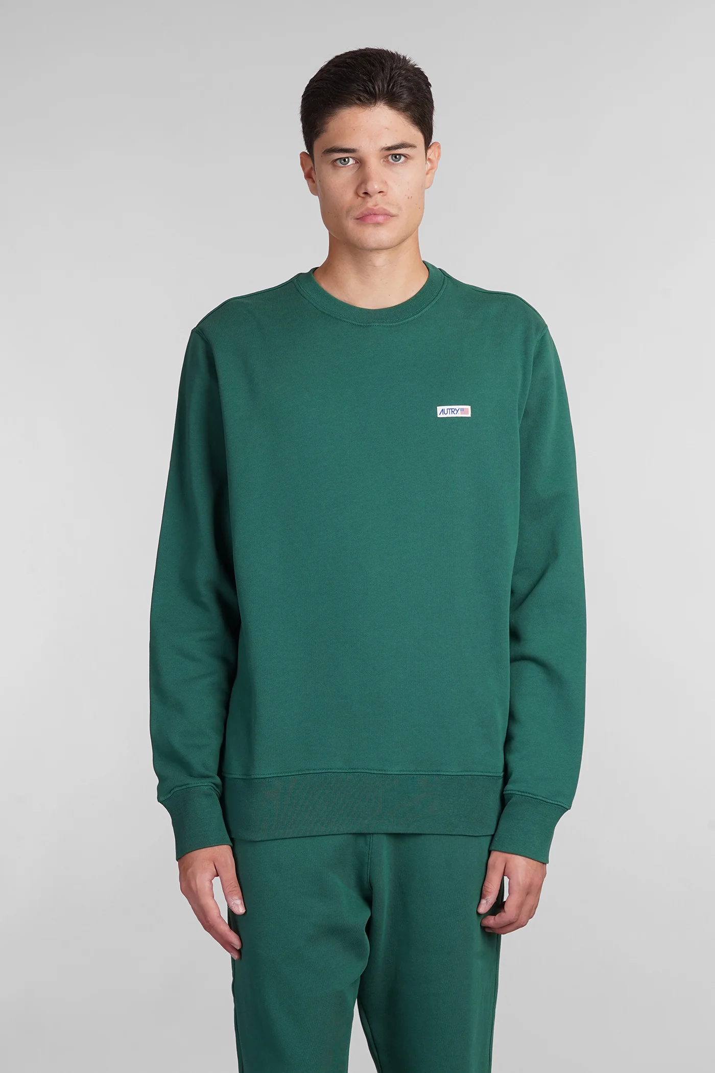 Sweatshirt in green cotton