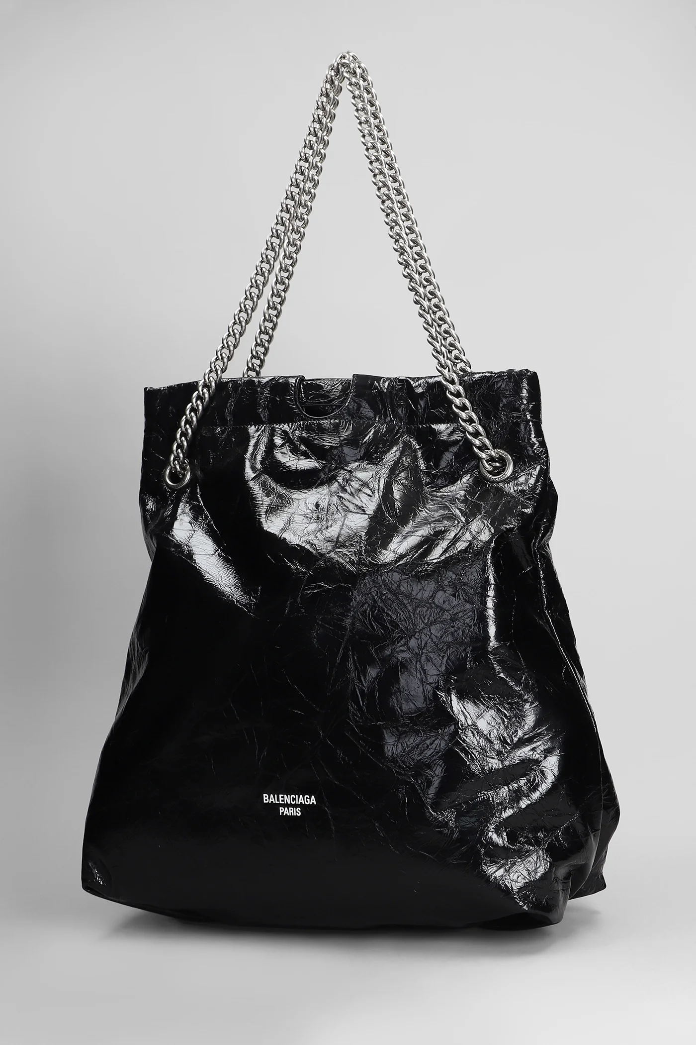 Crush tote m Tote in black leather - Image 2