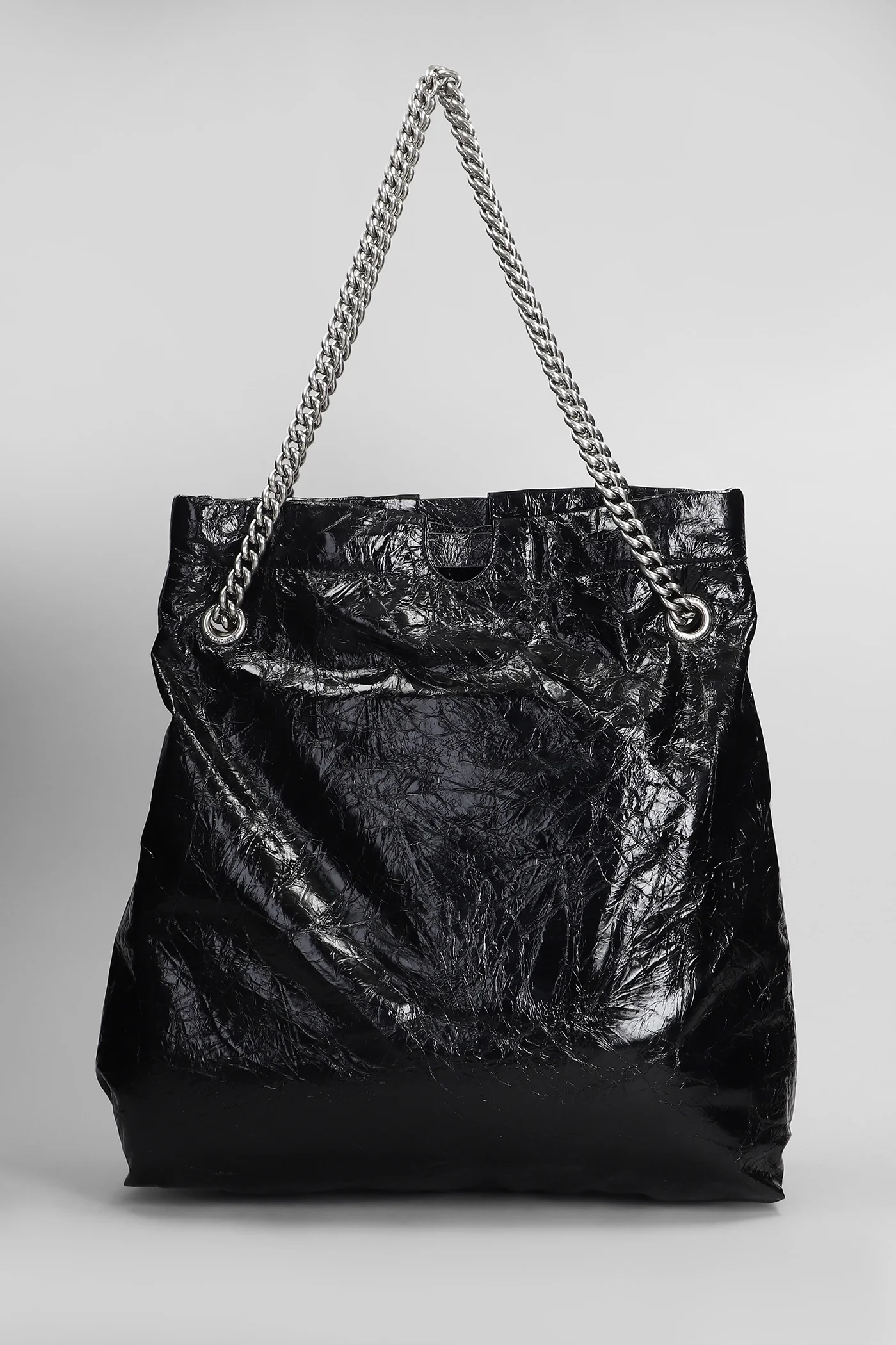 Crush tote m Tote in black leather - Image 3