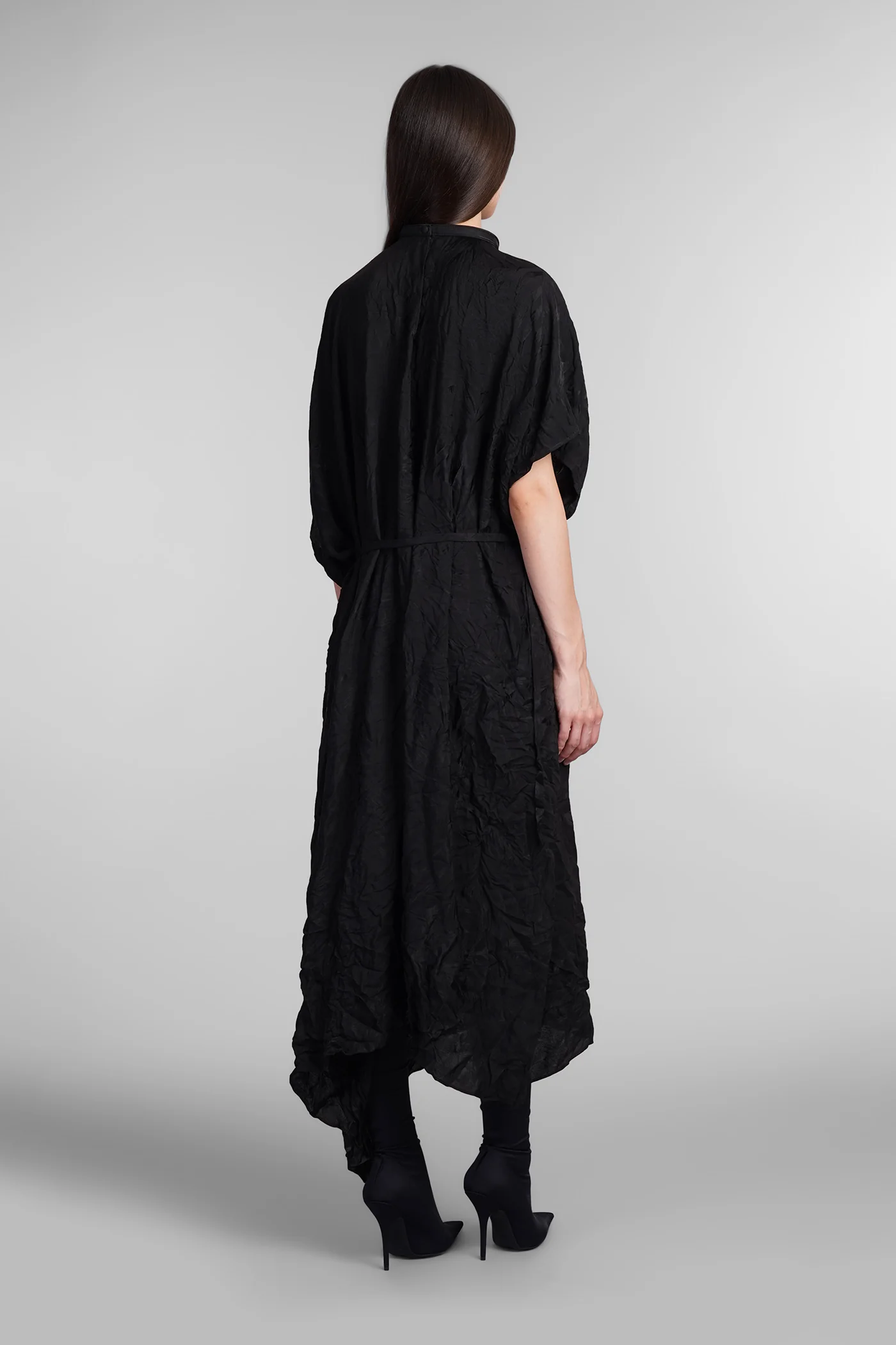 Dress woman in black silk - Image 3