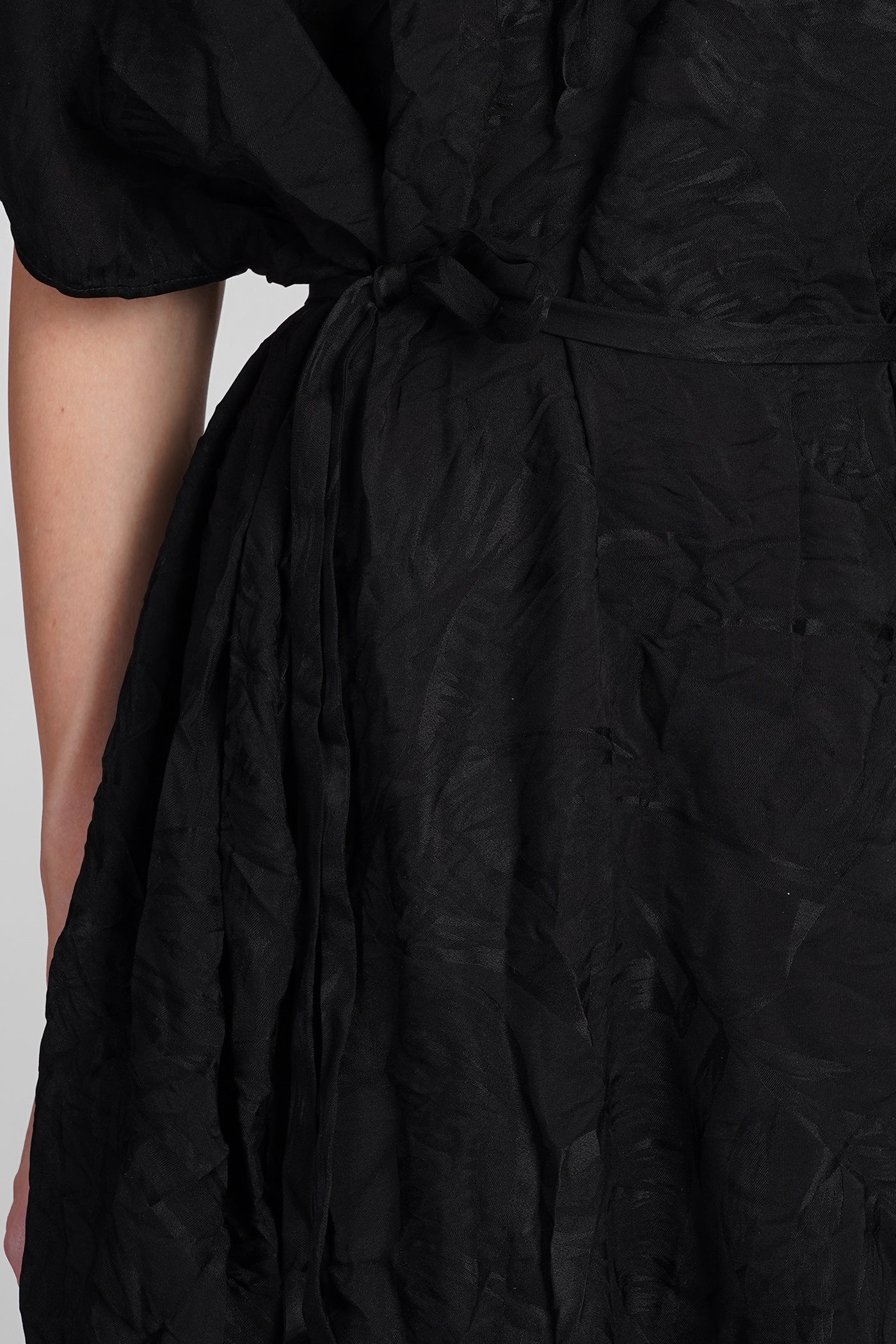 Dress woman in black silk - Image 5