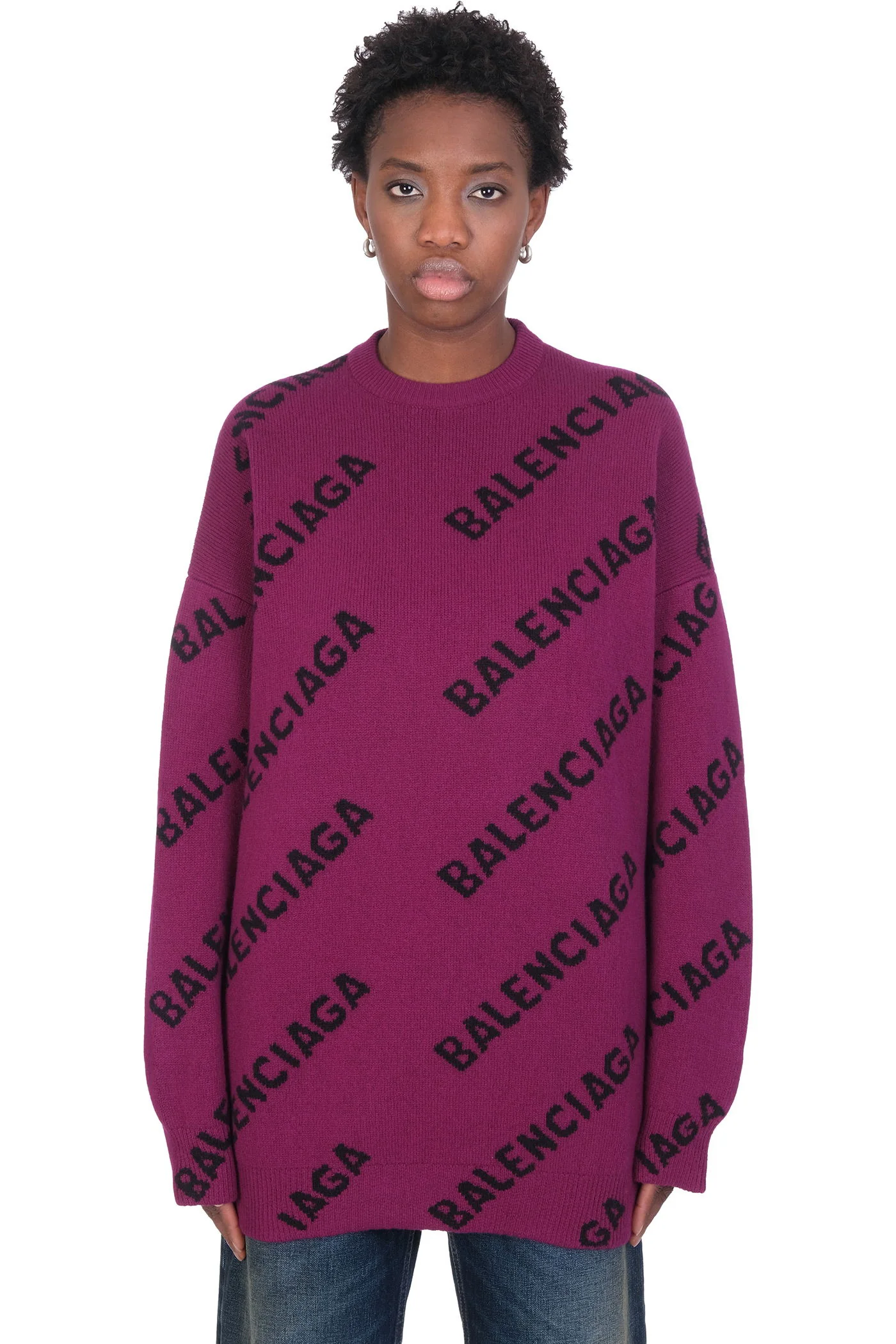 Knitwear in Viola wool