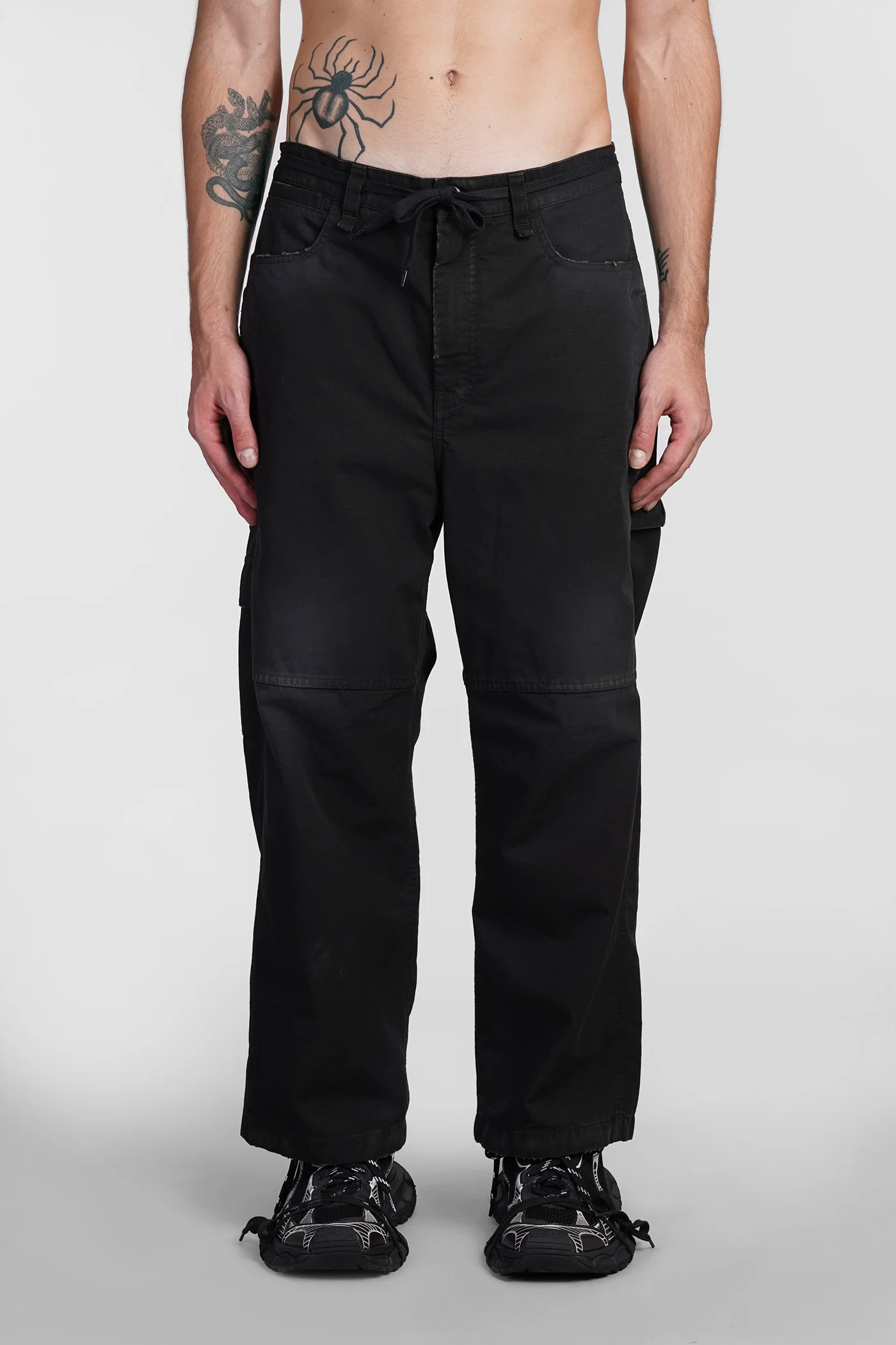 Pants in black cotton