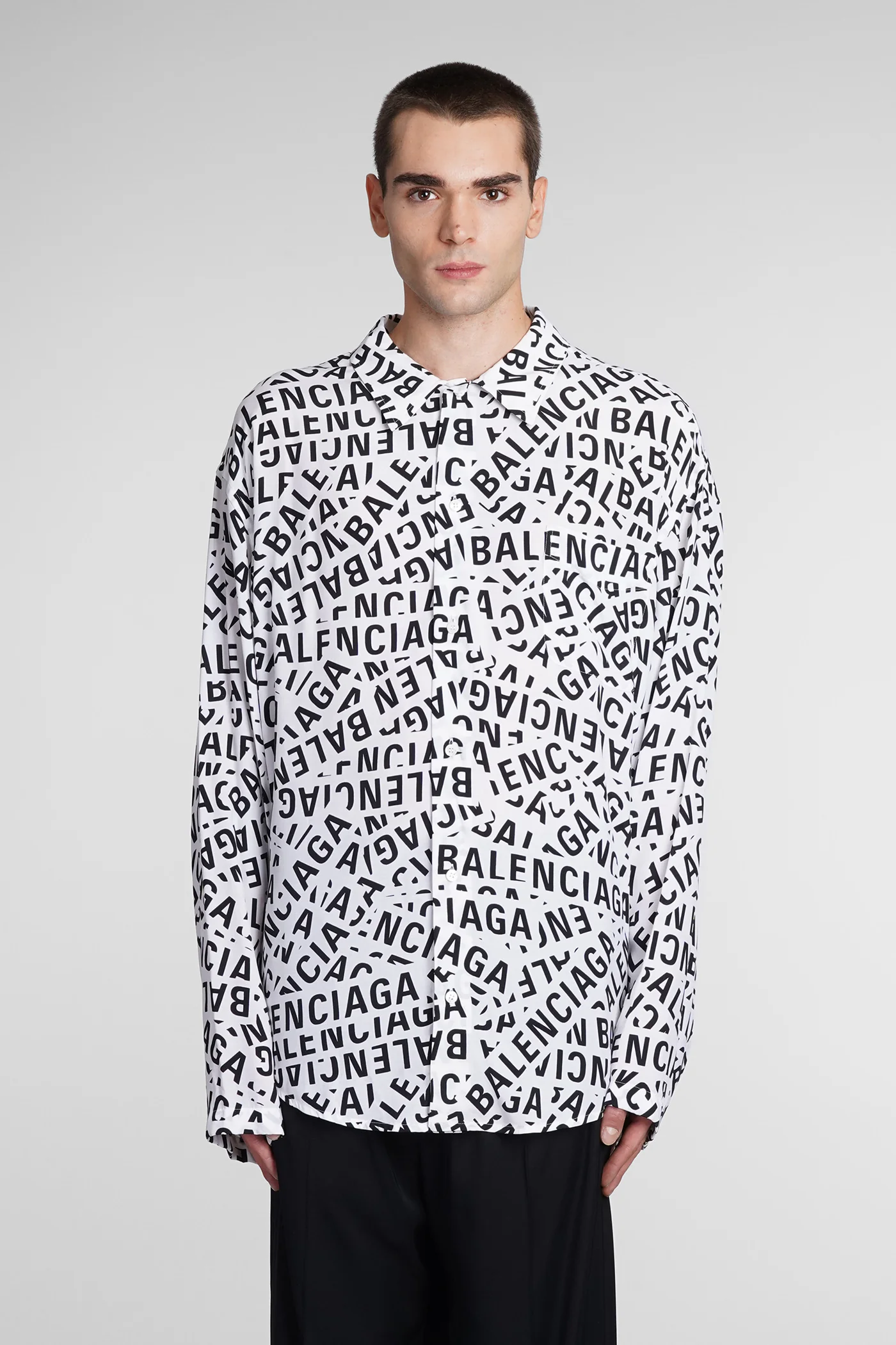 Shirt in white polyamide polyester