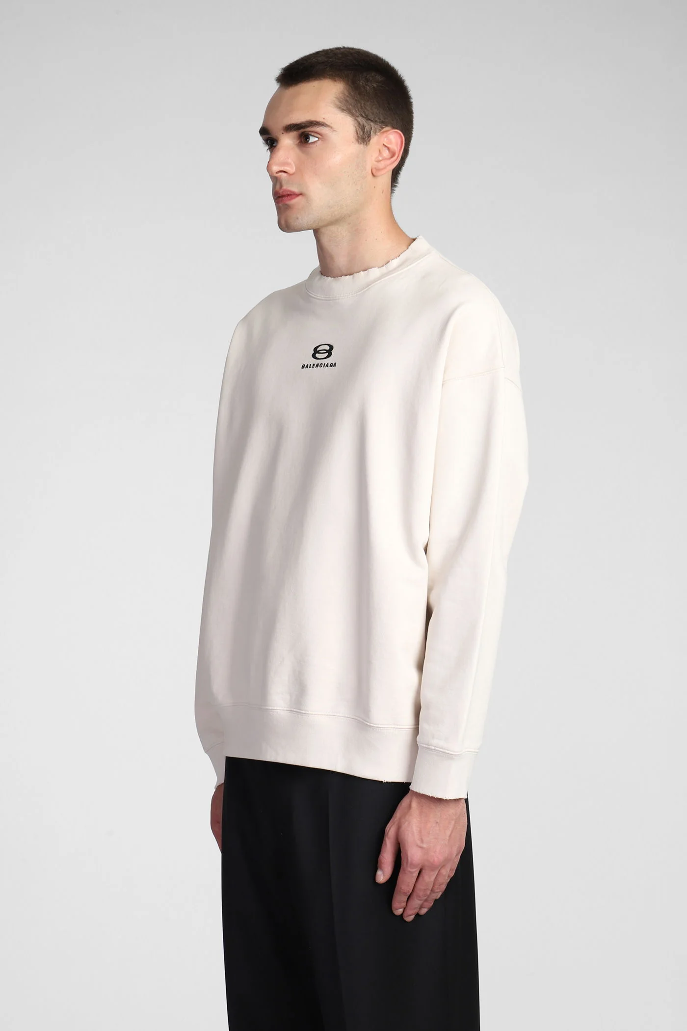 Sweatshirt in white cotton - Image 4