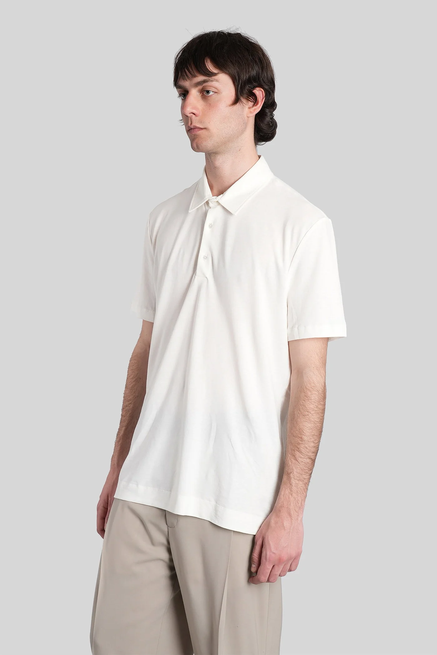 Polo in beige cotton - Image 4