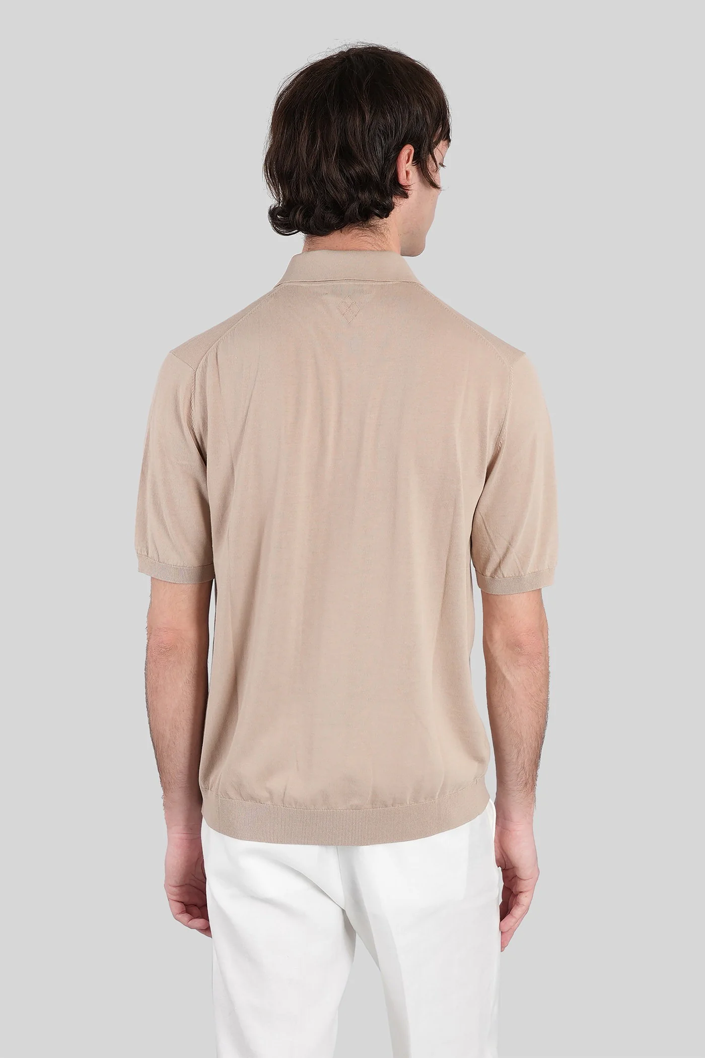 Polo in beige cotton - Image 3