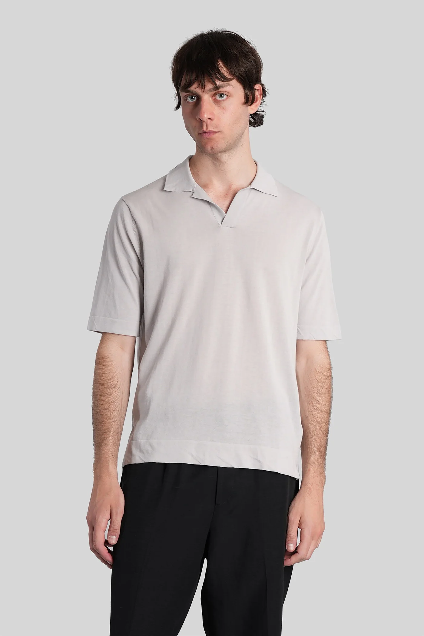 Polo in grey cotton