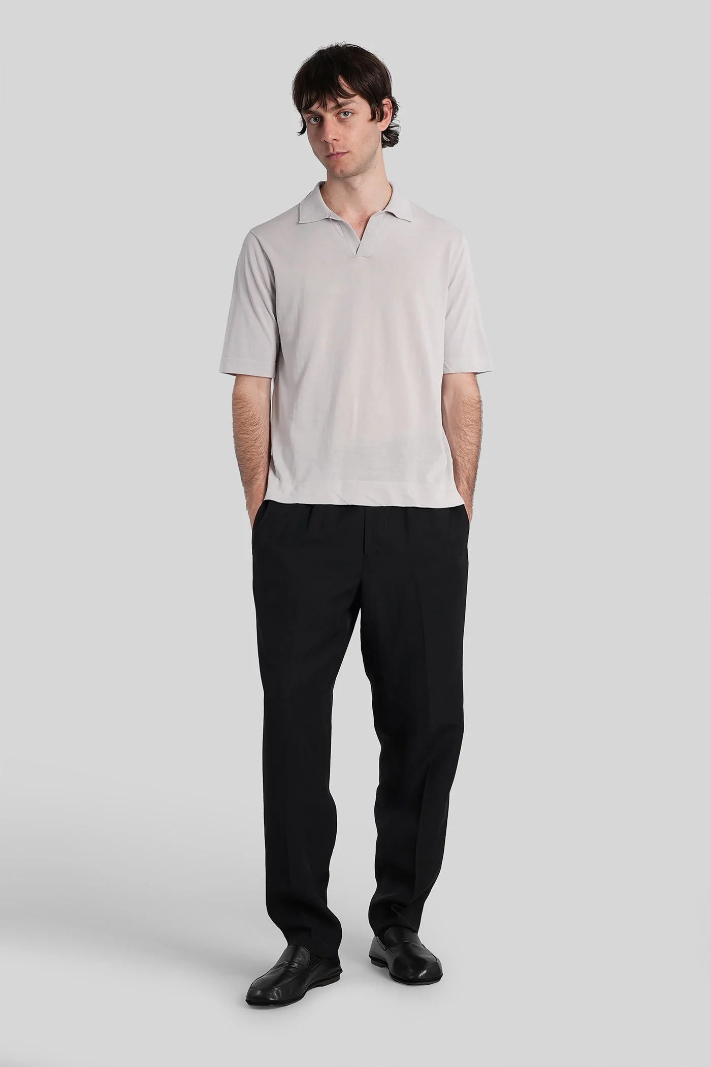 Polo in grey cotton - Image 2