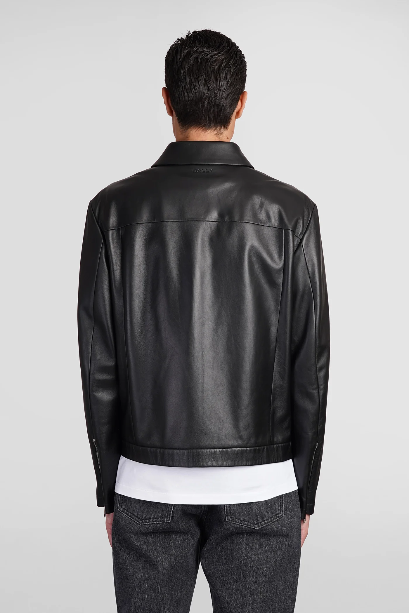Leather jacket in black leather - Image 3