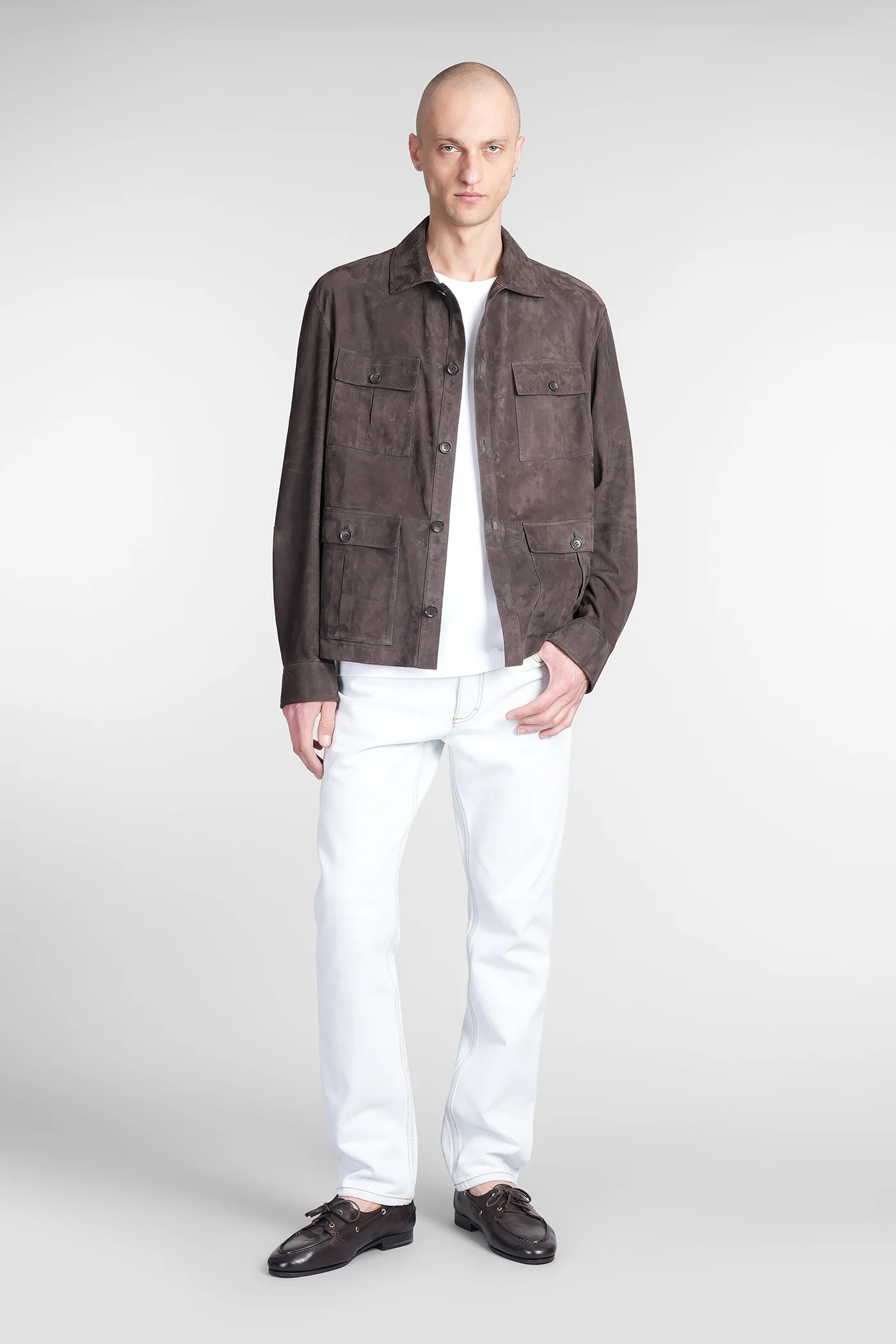 Leather jacket in brown leather - Image 2