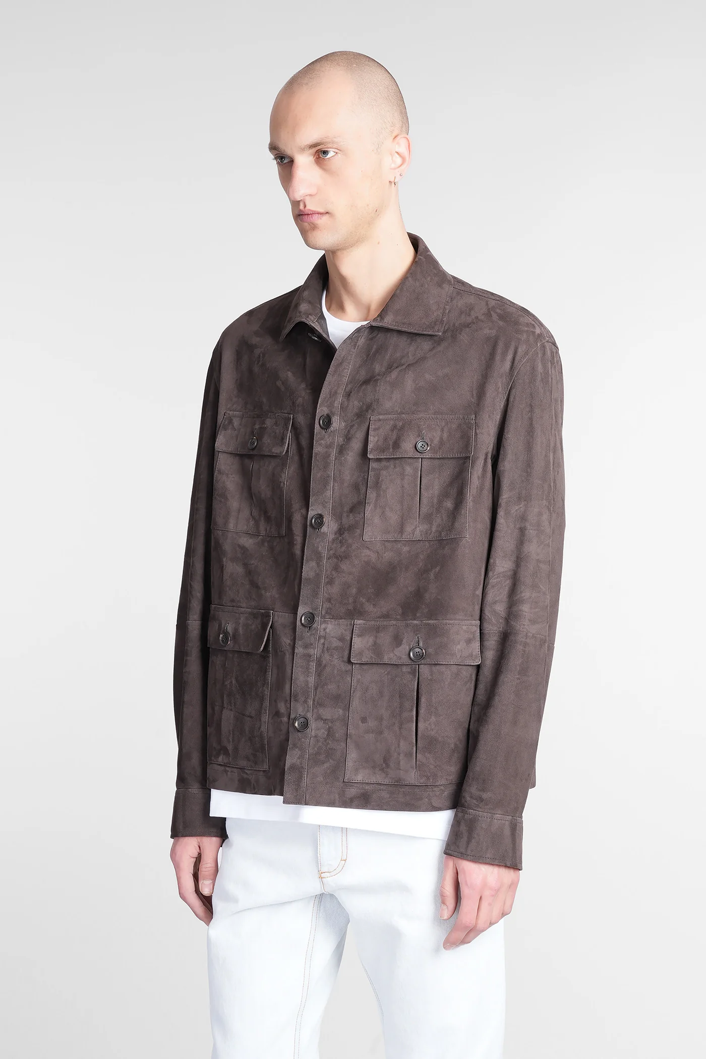 Leather jacket in brown leather - Image 4