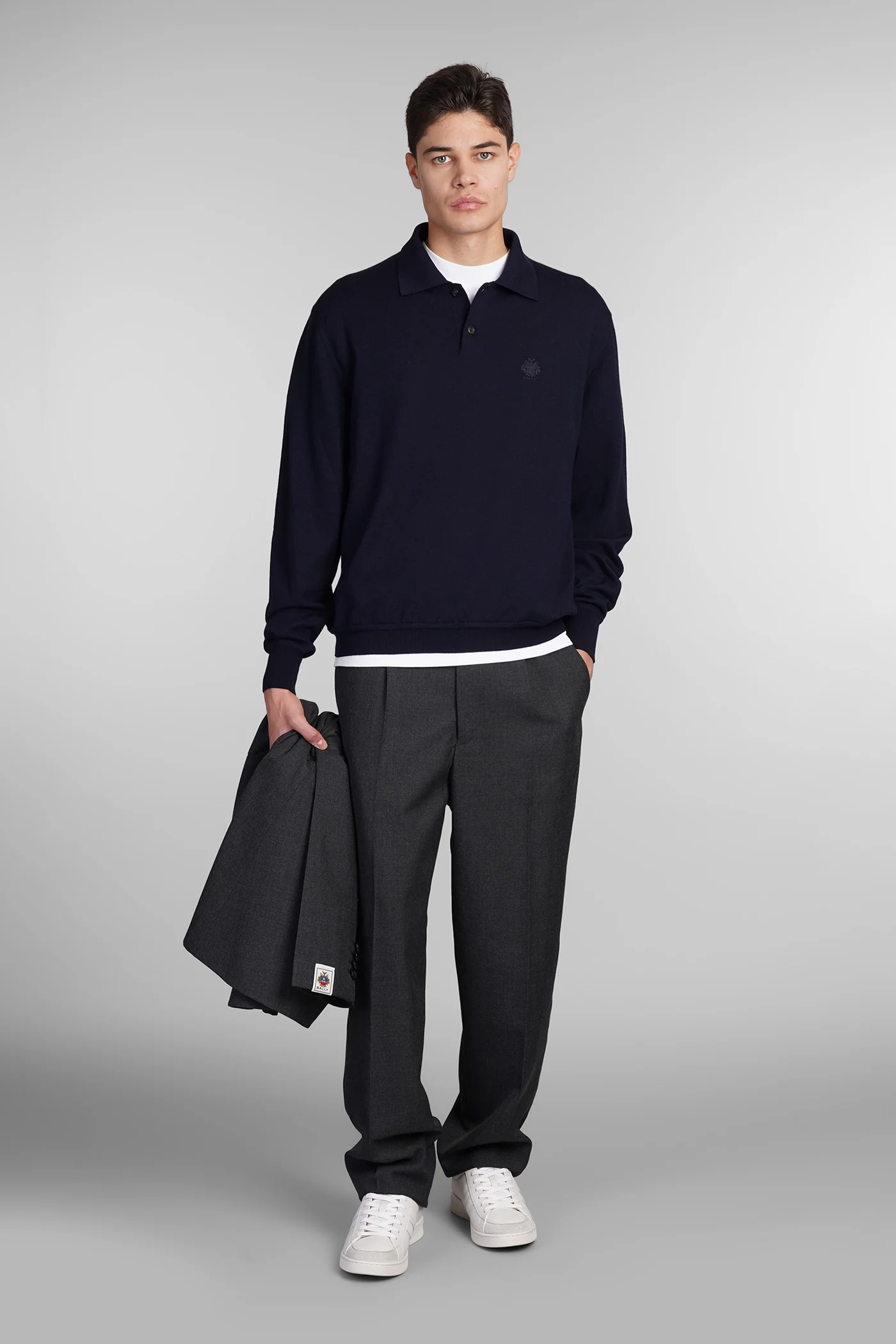 Polo in blue wool - Image 2