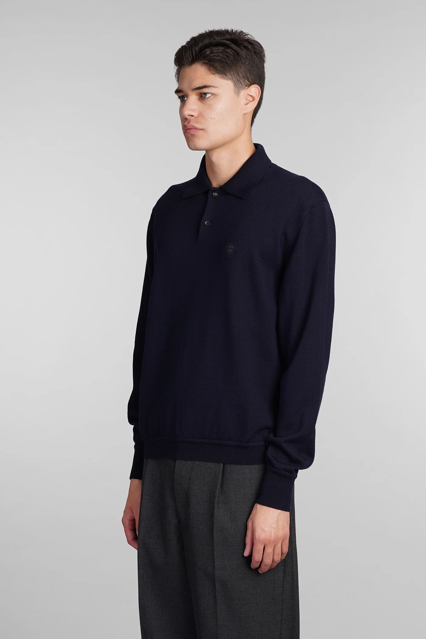 Polo in blue wool - Image 4