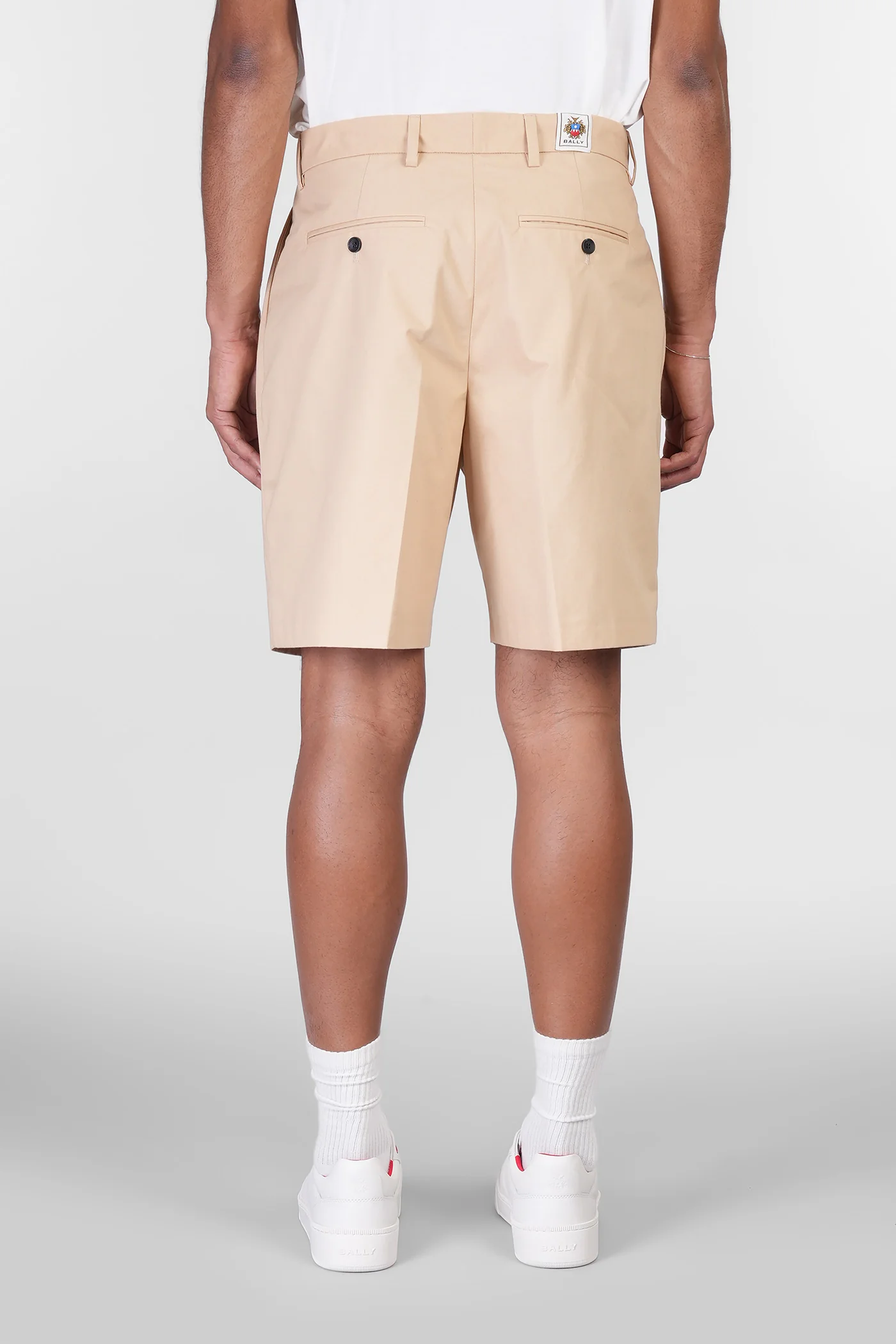 Shorts in beige cotton - Image 3