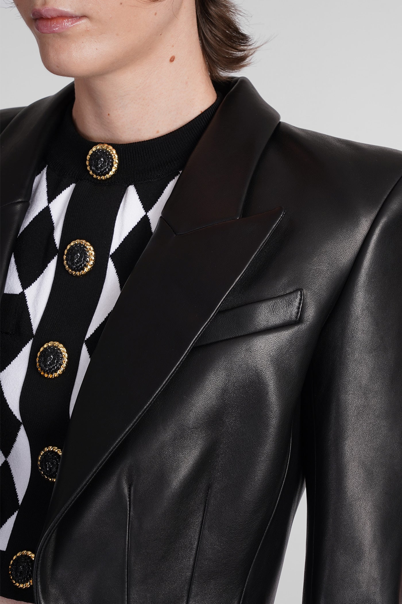 Blazer in black leather - Image 5