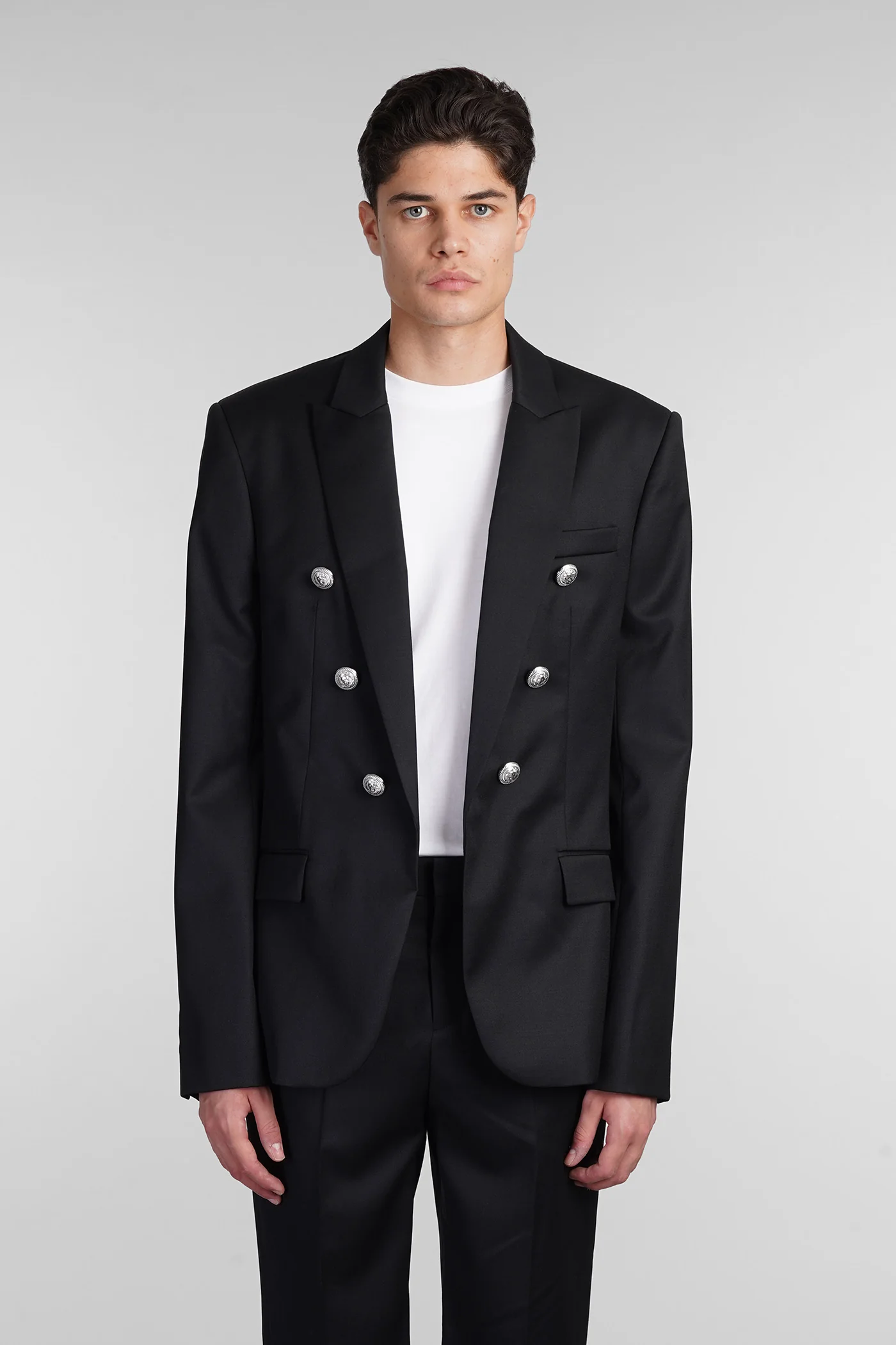 Blazer in black wool - Image 6