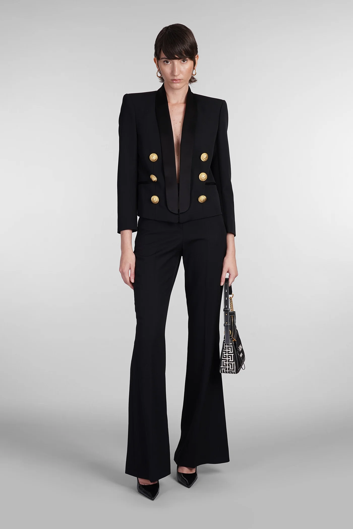 Blazer in black wool - Image 2