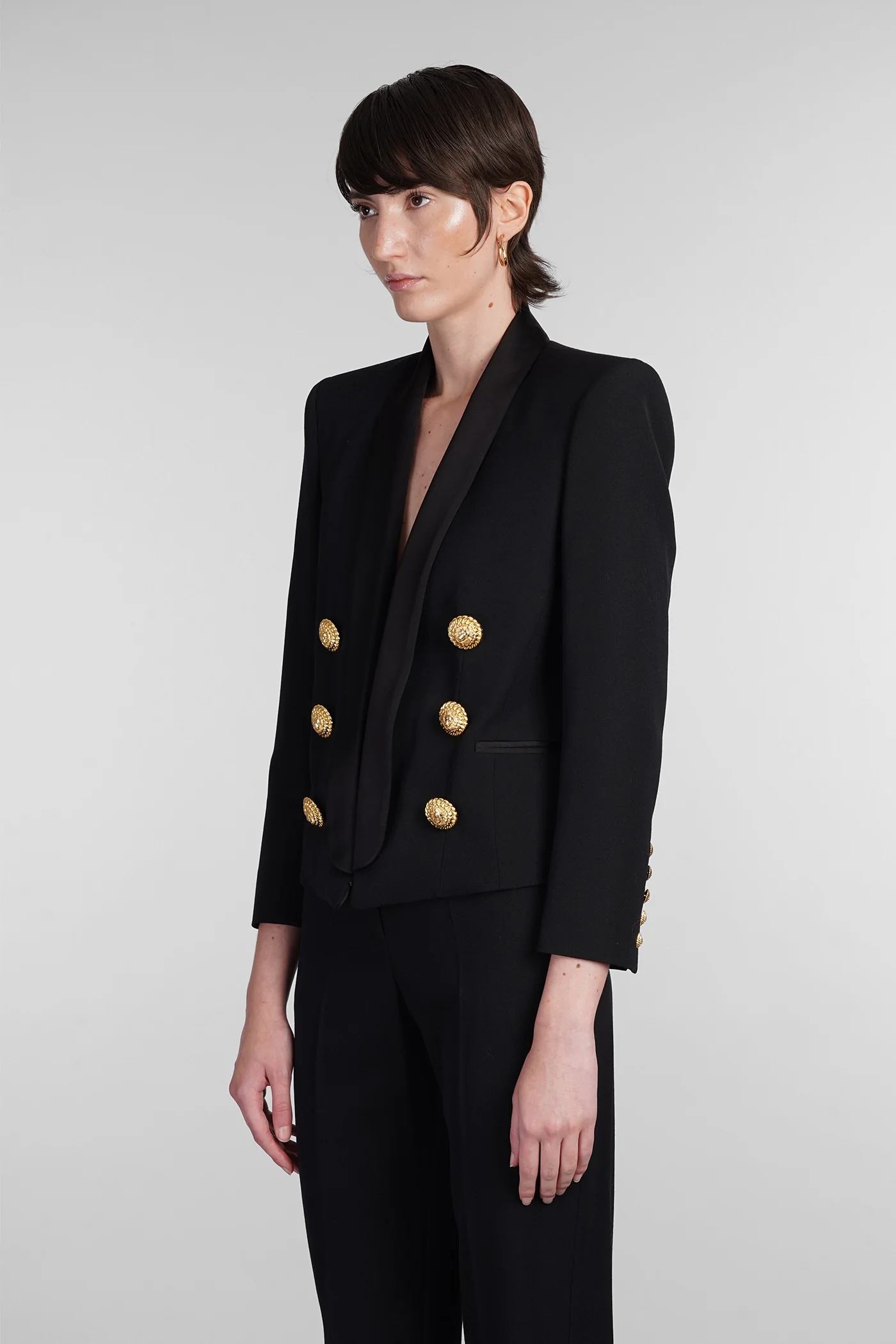 Blazer in black wool - Image 4