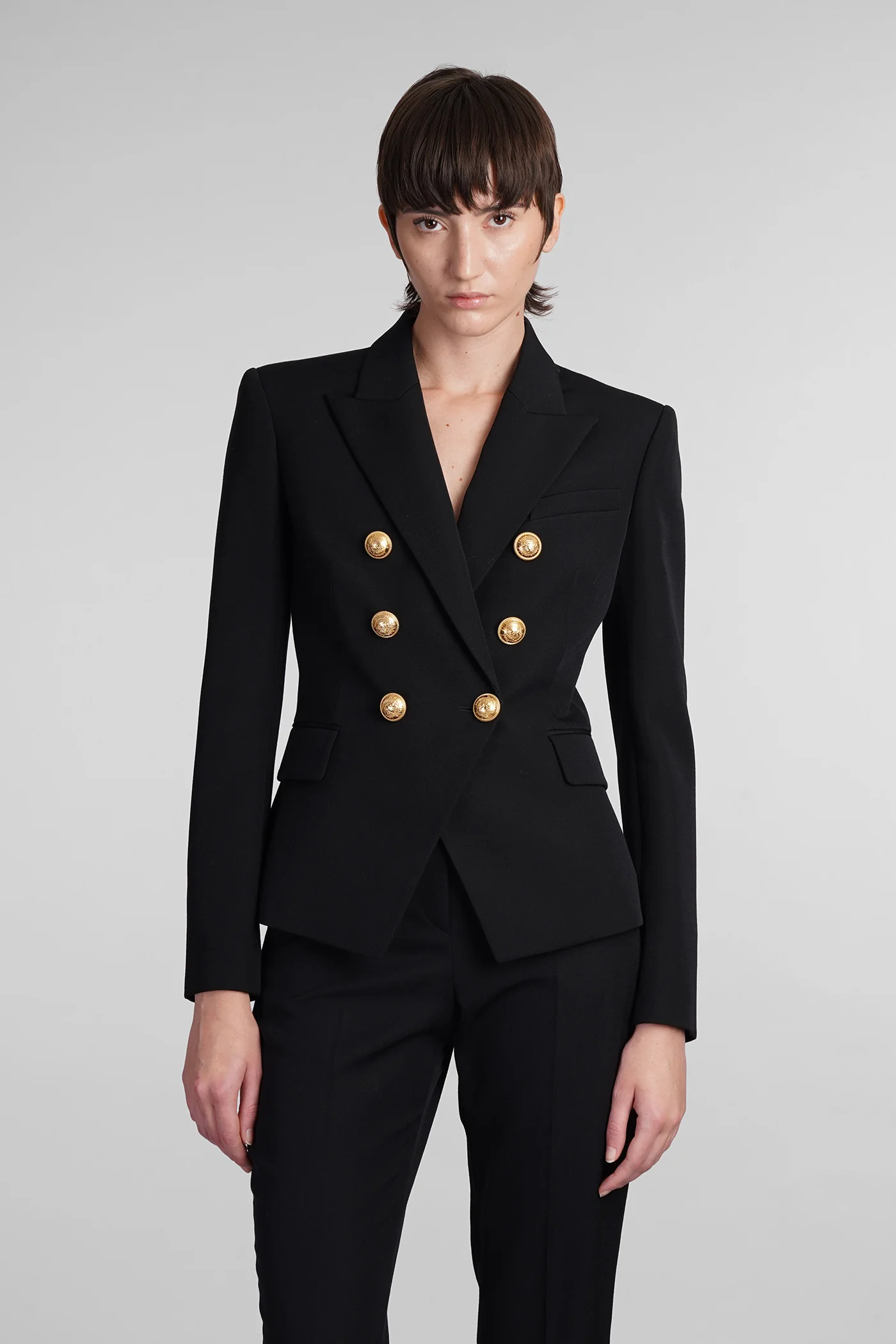 Blazer in black wool