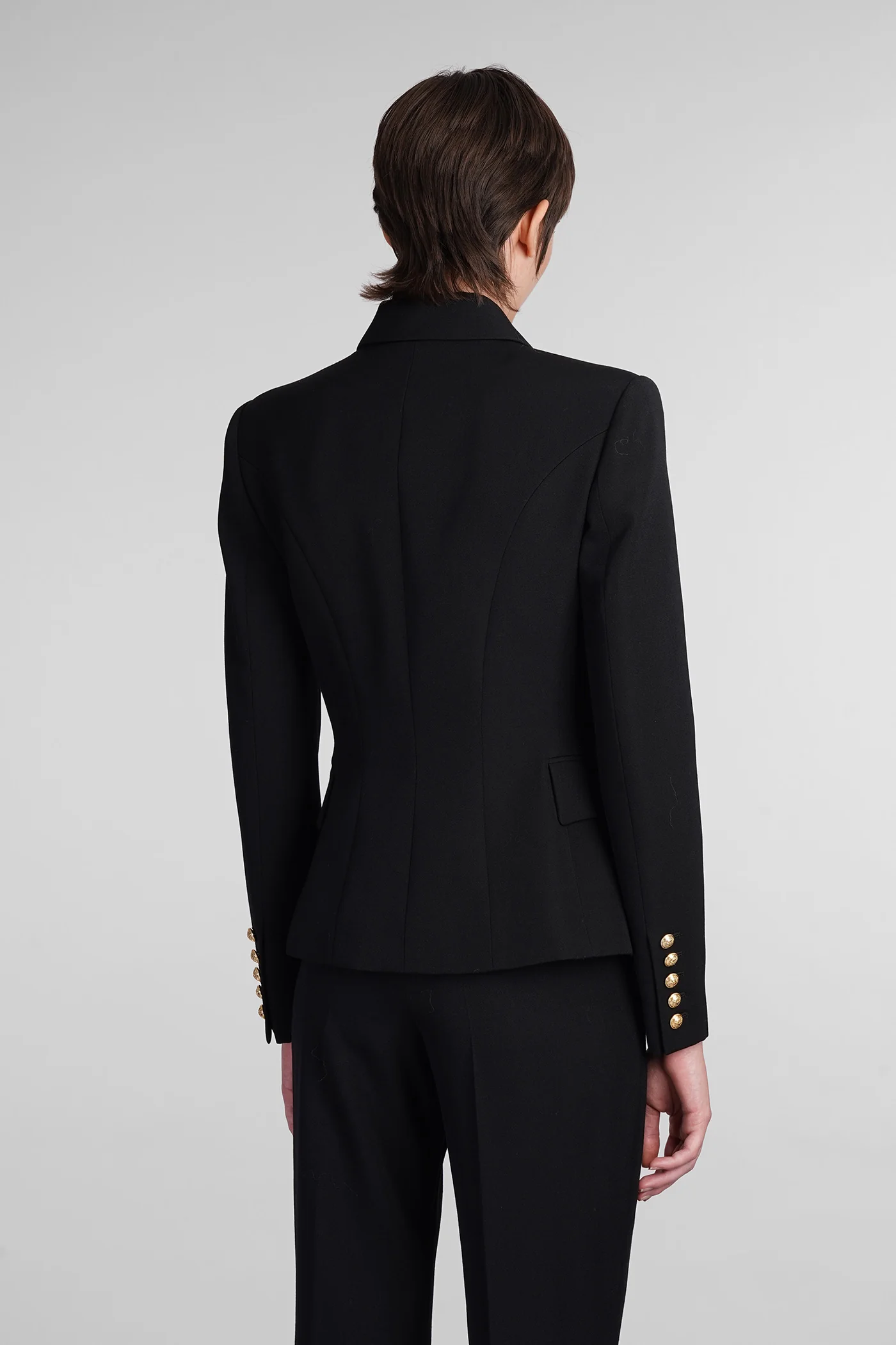 Blazer in black wool - Image 3