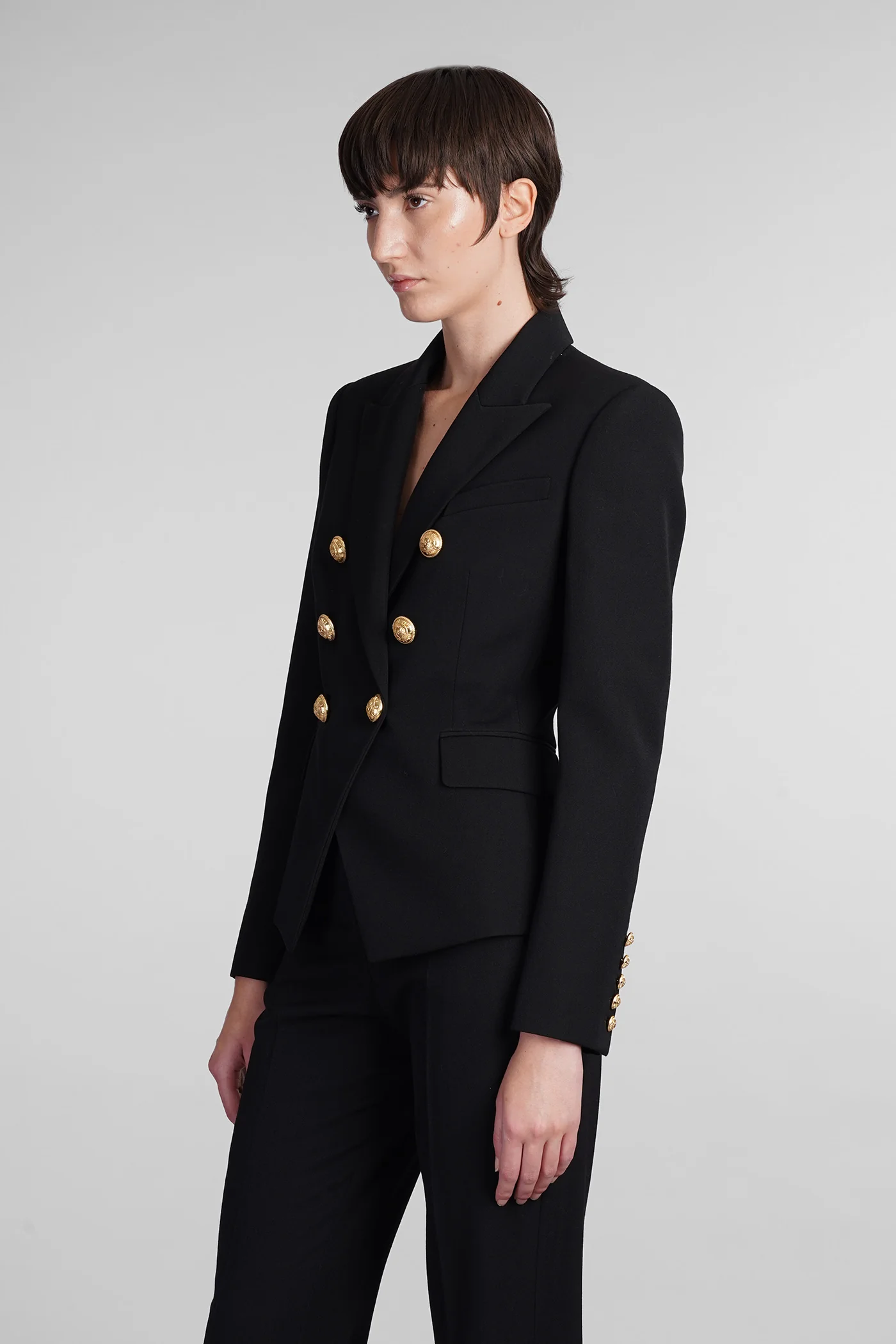 Blazer in black wool - Image 4