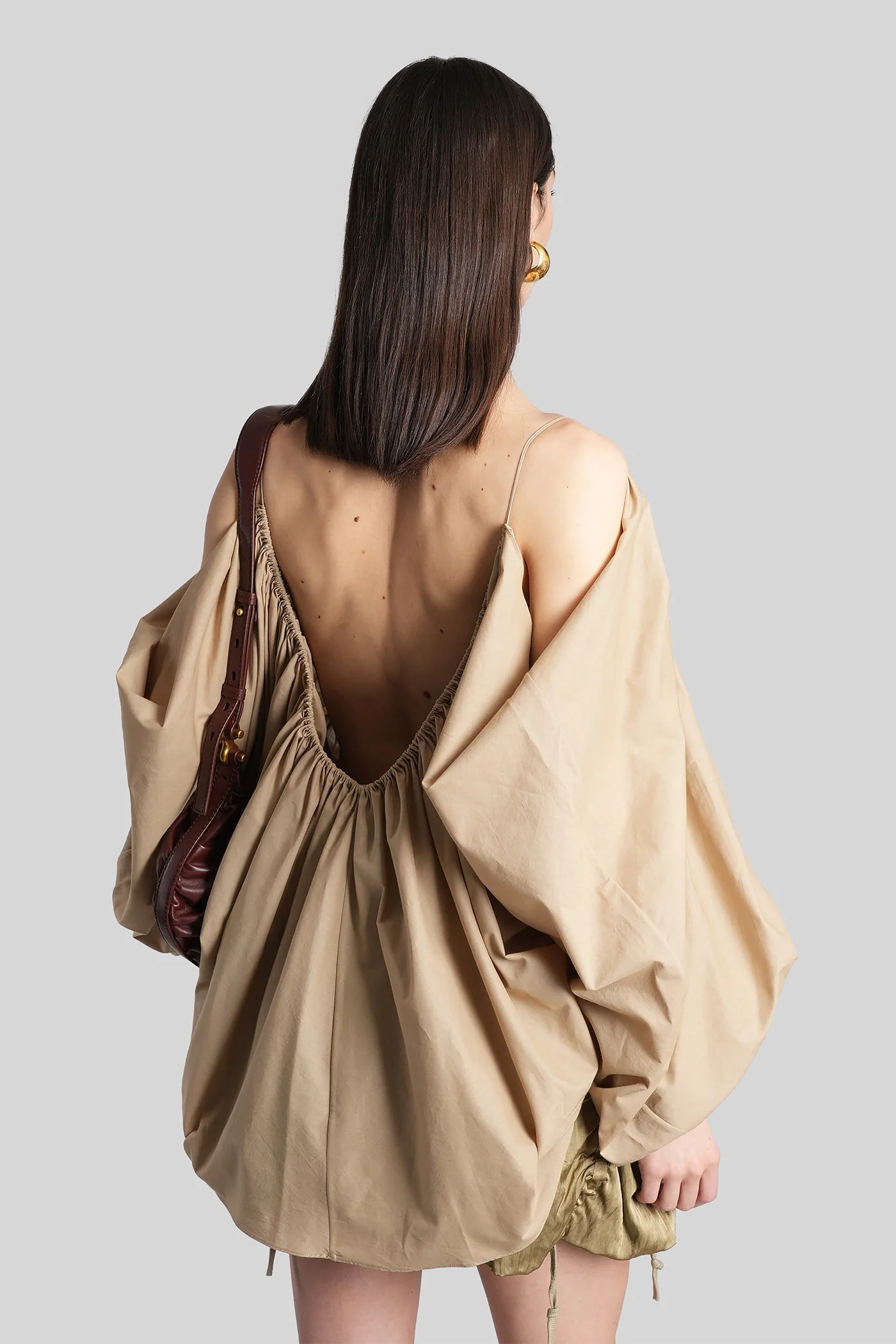 Blouse in beige cotton - Image 3