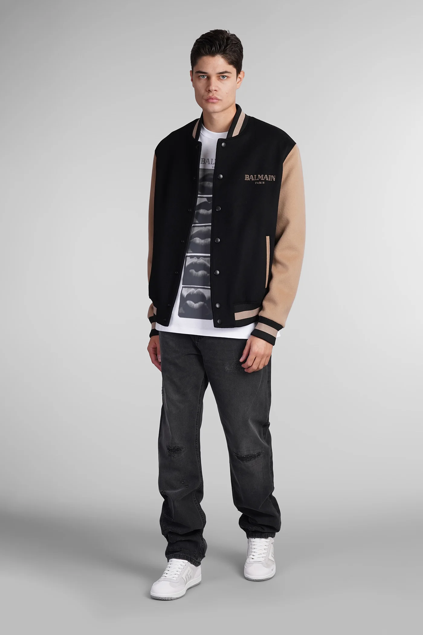 Bomber Jacket in black wool - Image 2