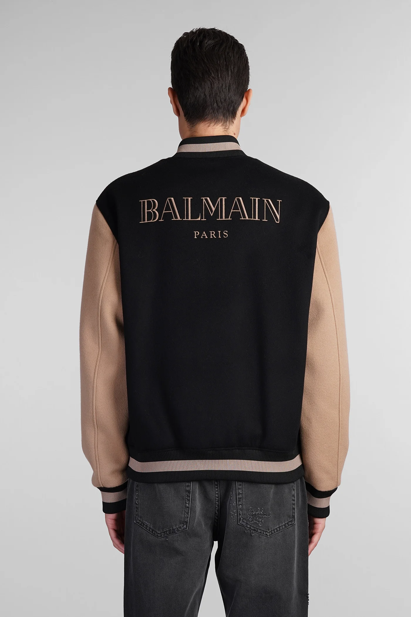 Bomber Jacket in black wool - Image 3