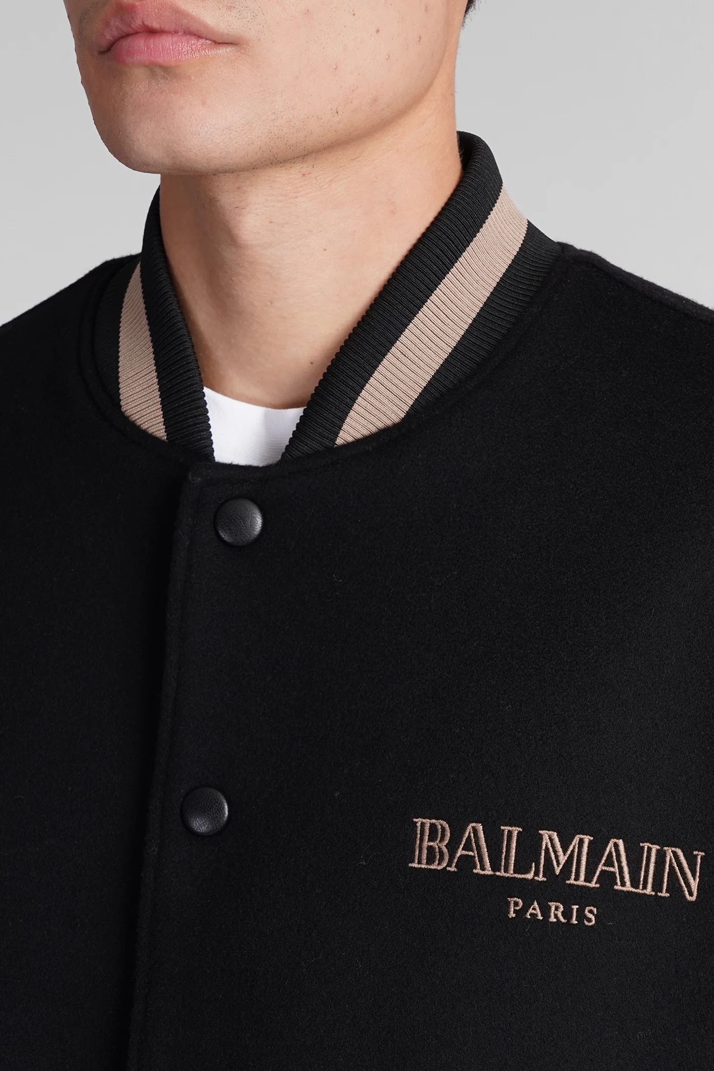 Bomber Jacket in black wool - Image 5