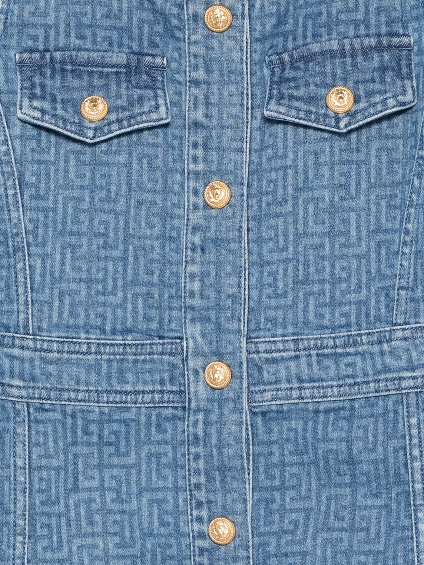Dress woman  in blue cotton - Image 3