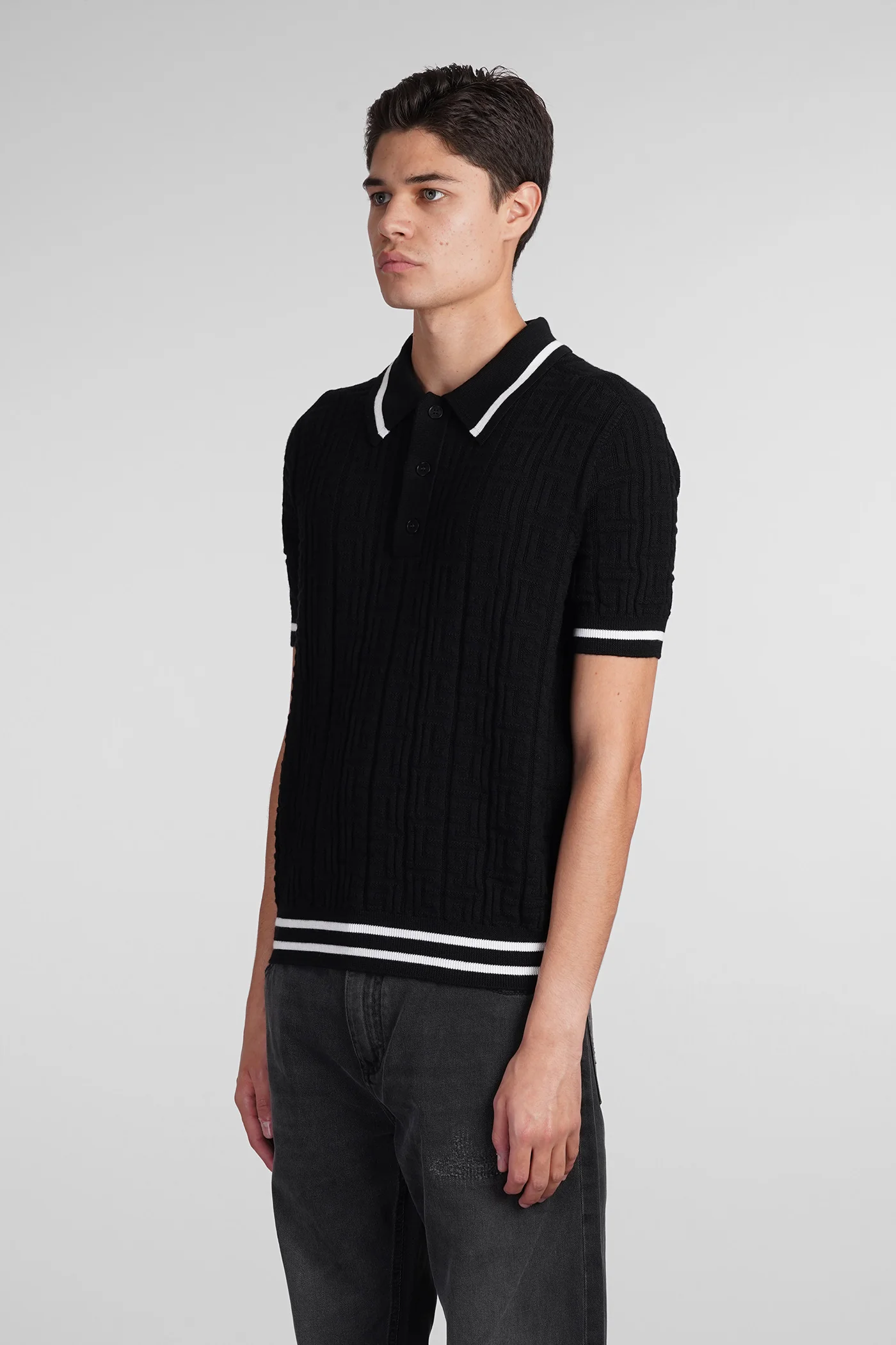 Polo in black wool - Image 4