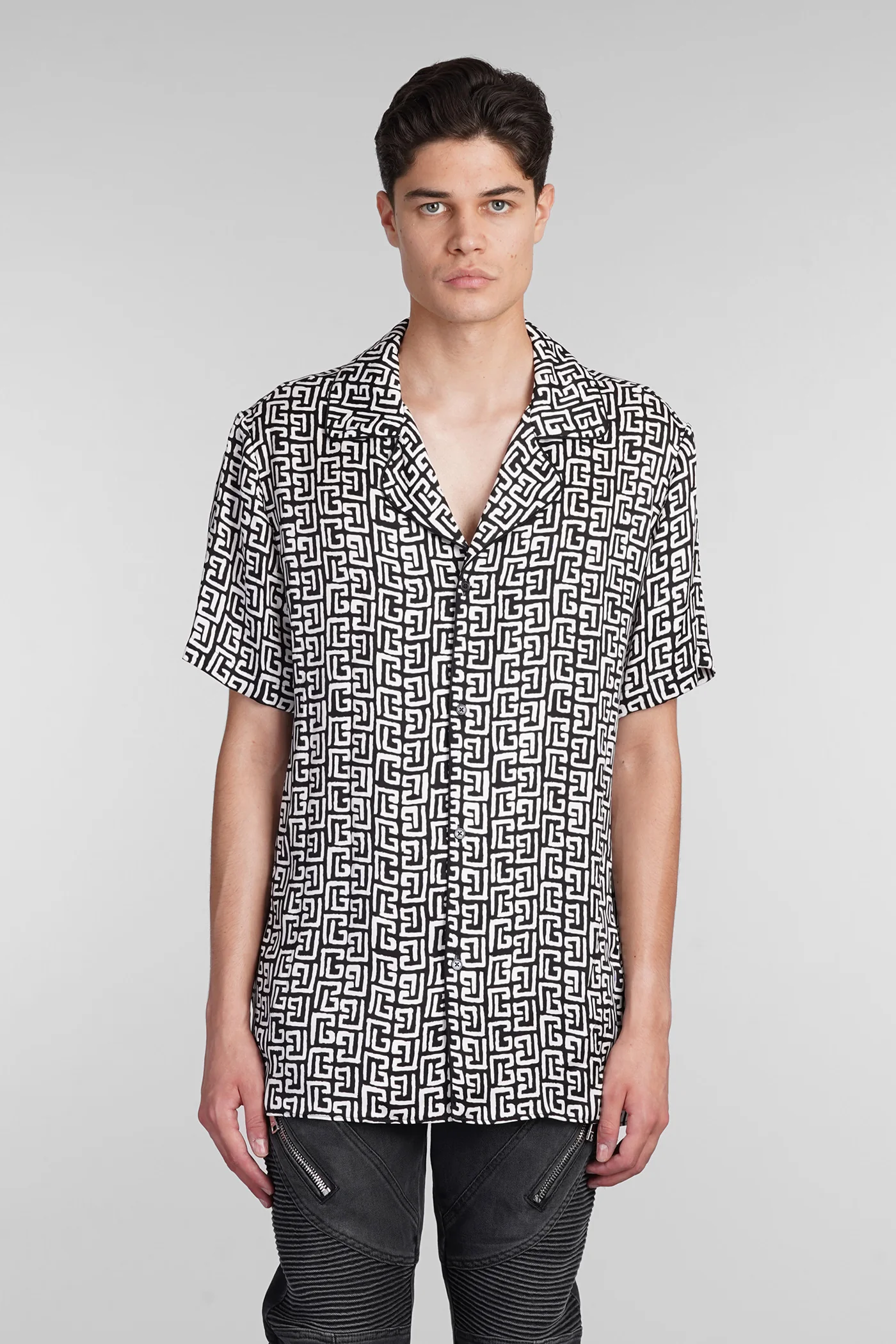 Shirt in black polyamide polyester