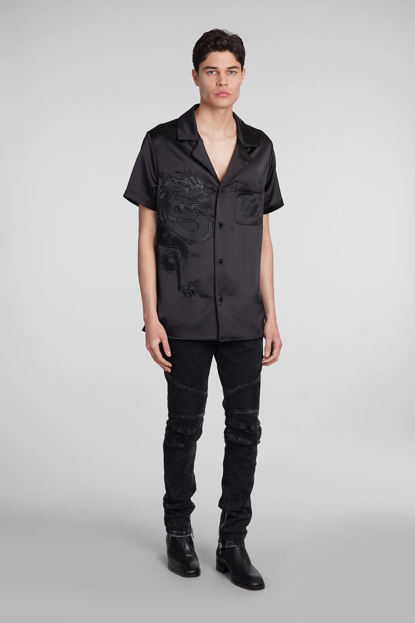 Shirt in black polyester - Image 2