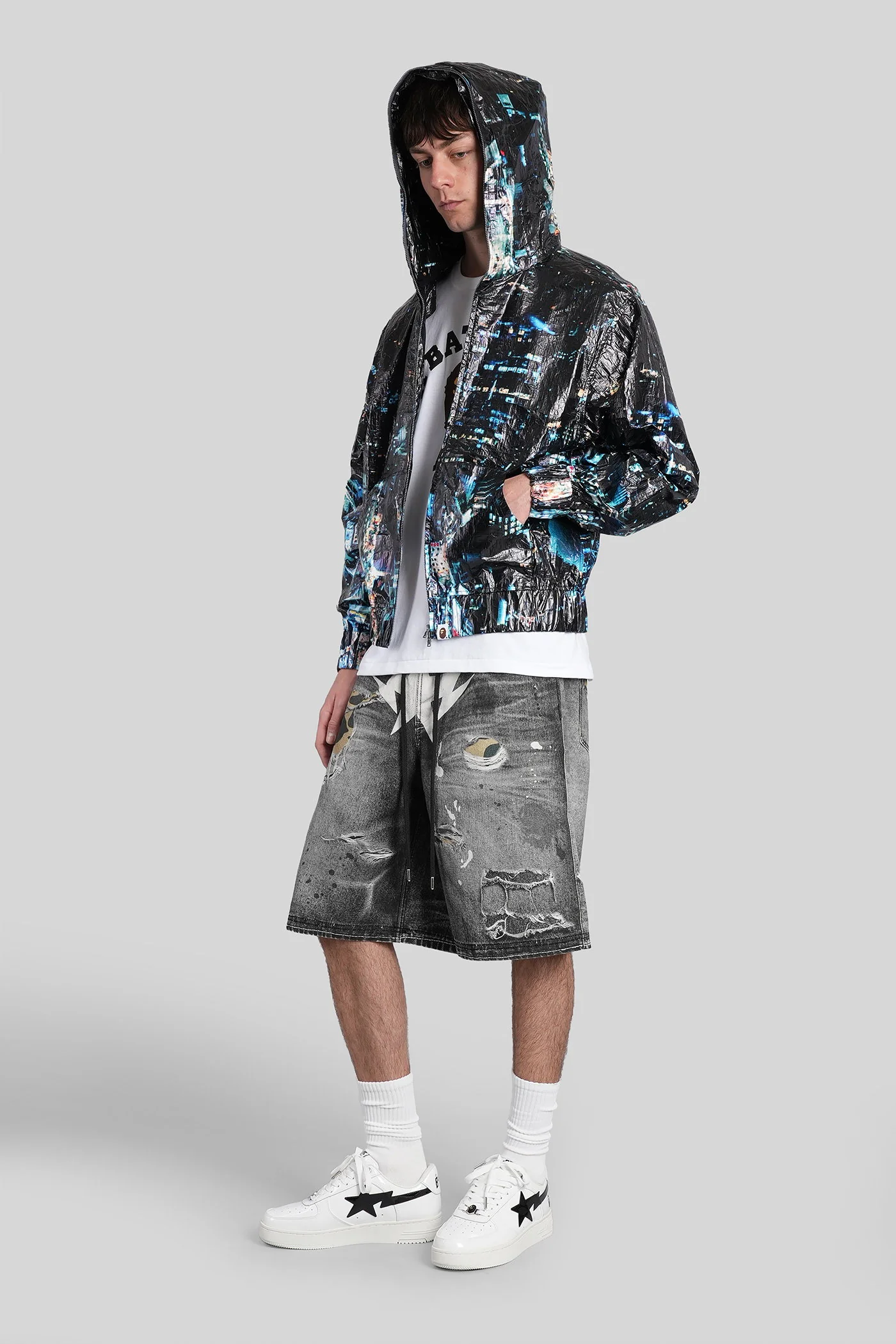Casual jacket in black Polyethylene - Image 2