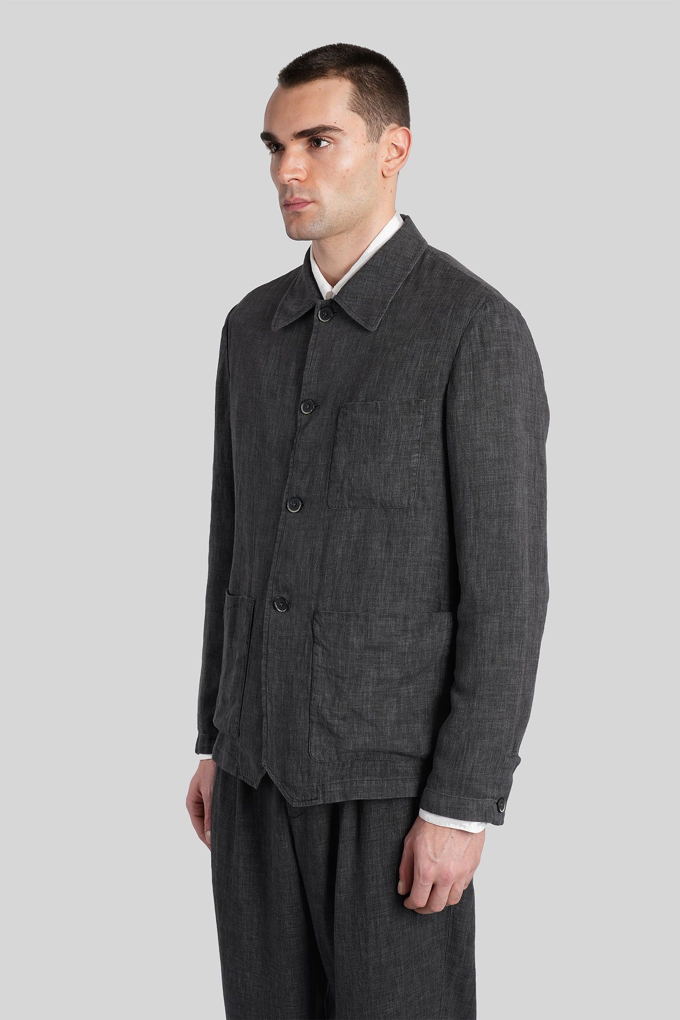 Visal Casual jacket in grey linen - Image 4
