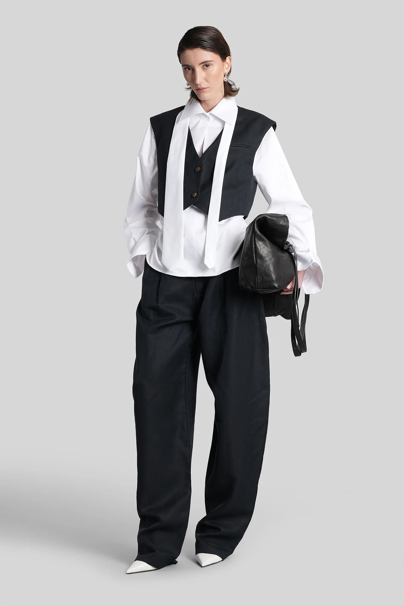 Vest in black linen - Image 2