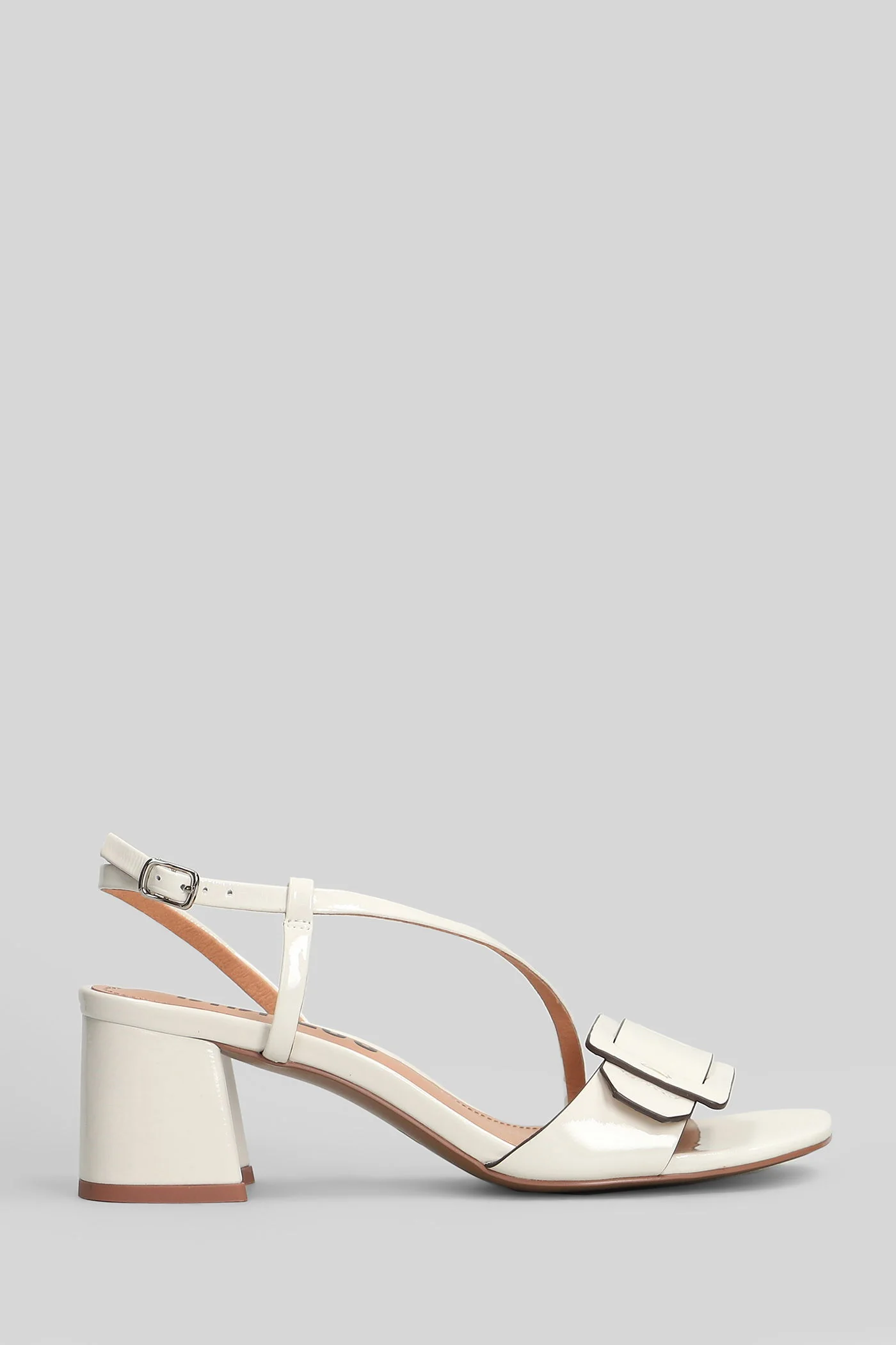 Altair 55 Sandals in white patent leather