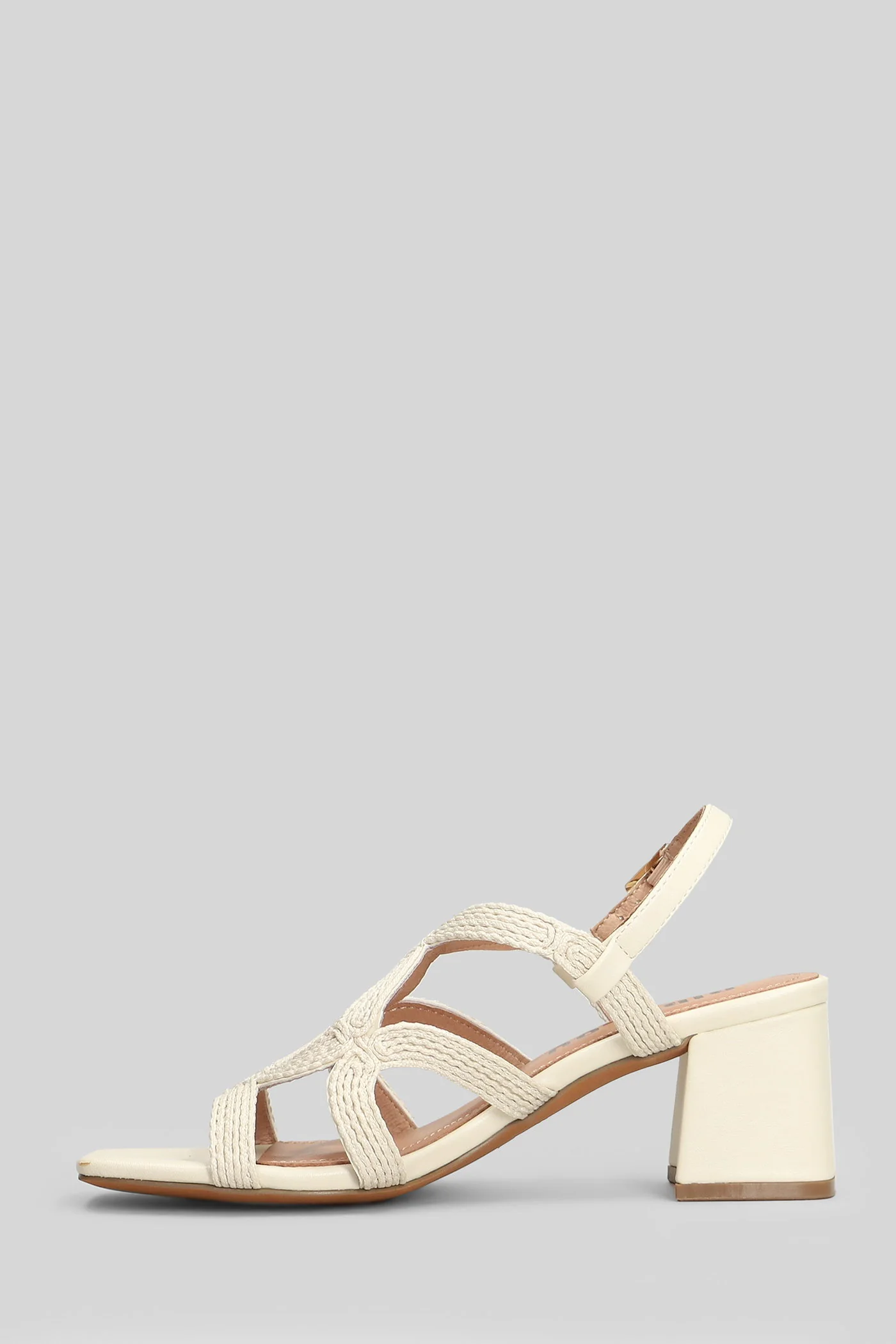 Meli Sandals in beige leather - Image 3