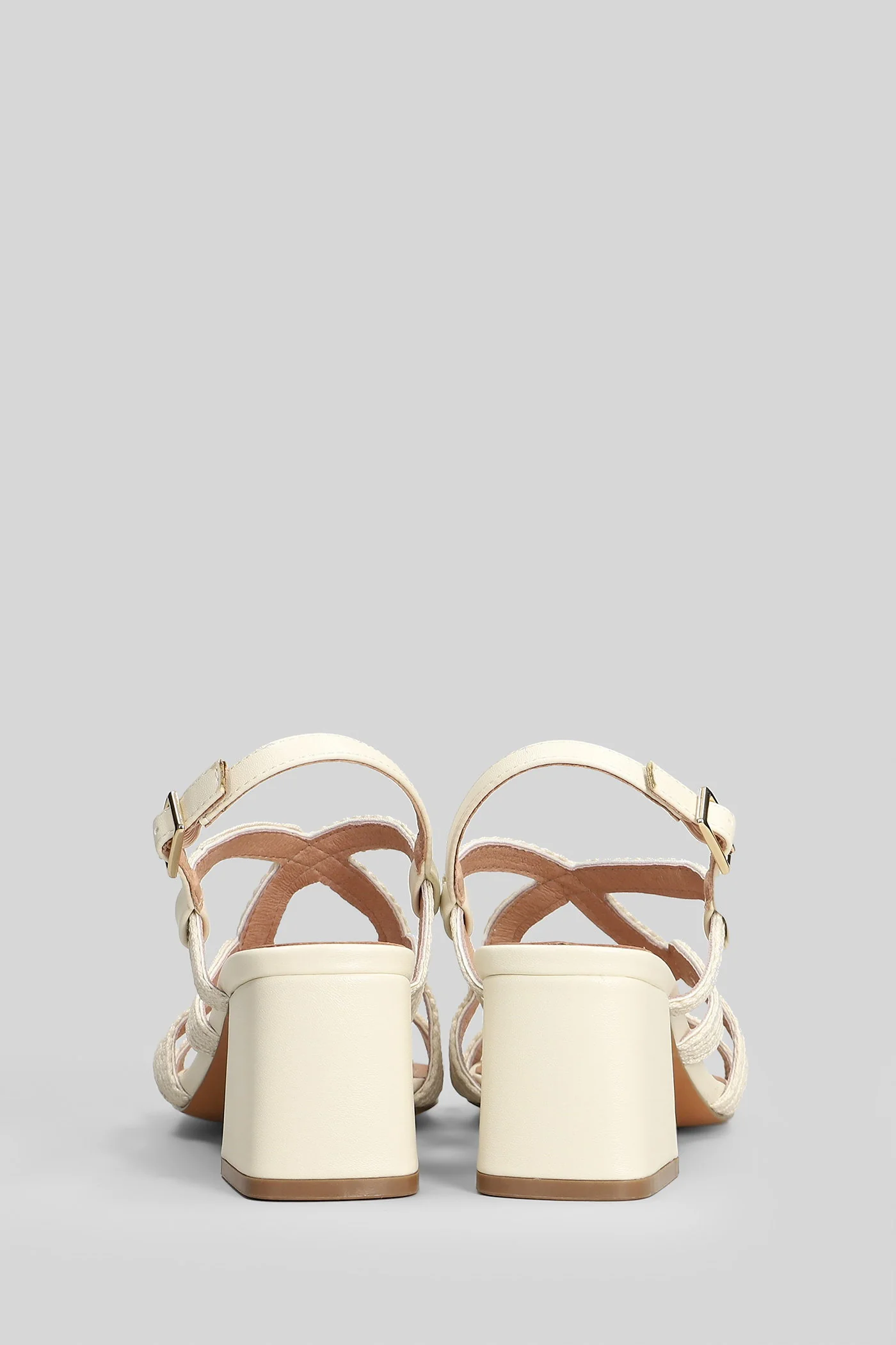 Meli Sandals in beige leather - Image 4