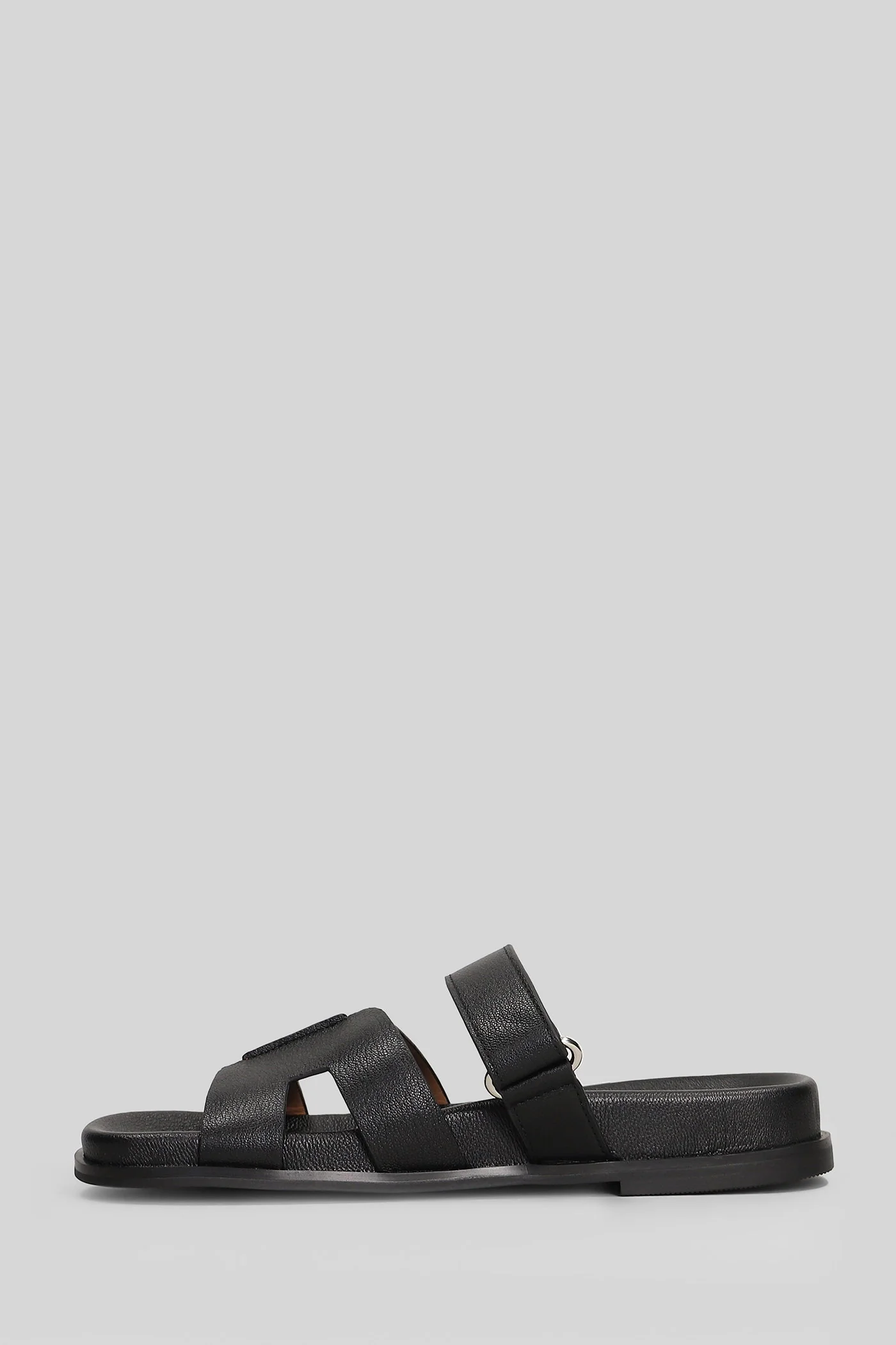 Mindy Flat Flat sandal-slipper in black leather - Image 3