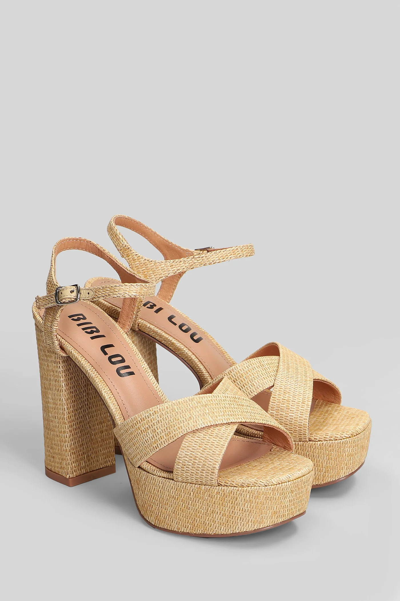 Primrose Sandals in beige raffia - Image 2