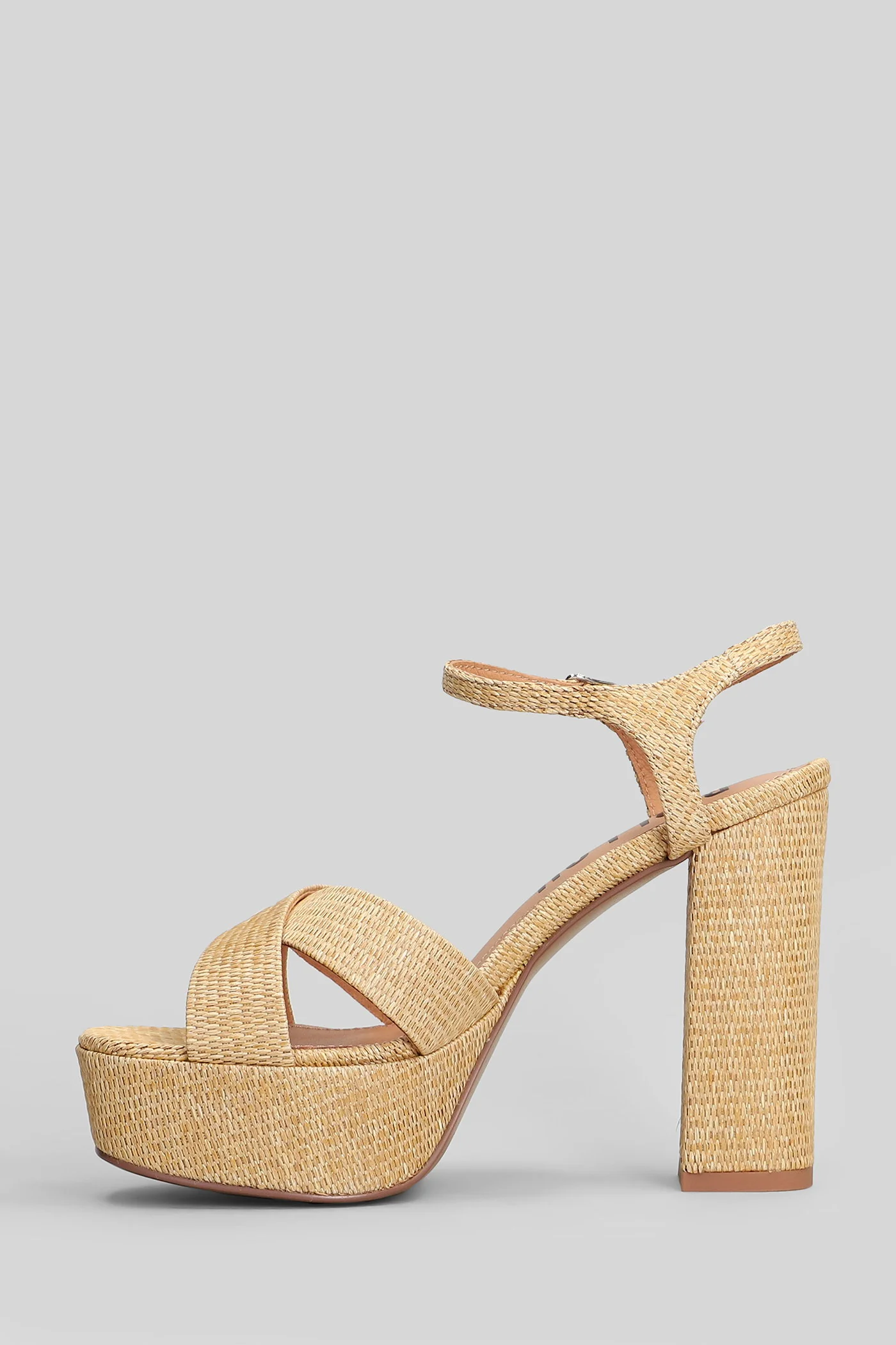 Primrose Sandals in beige raffia - Image 3