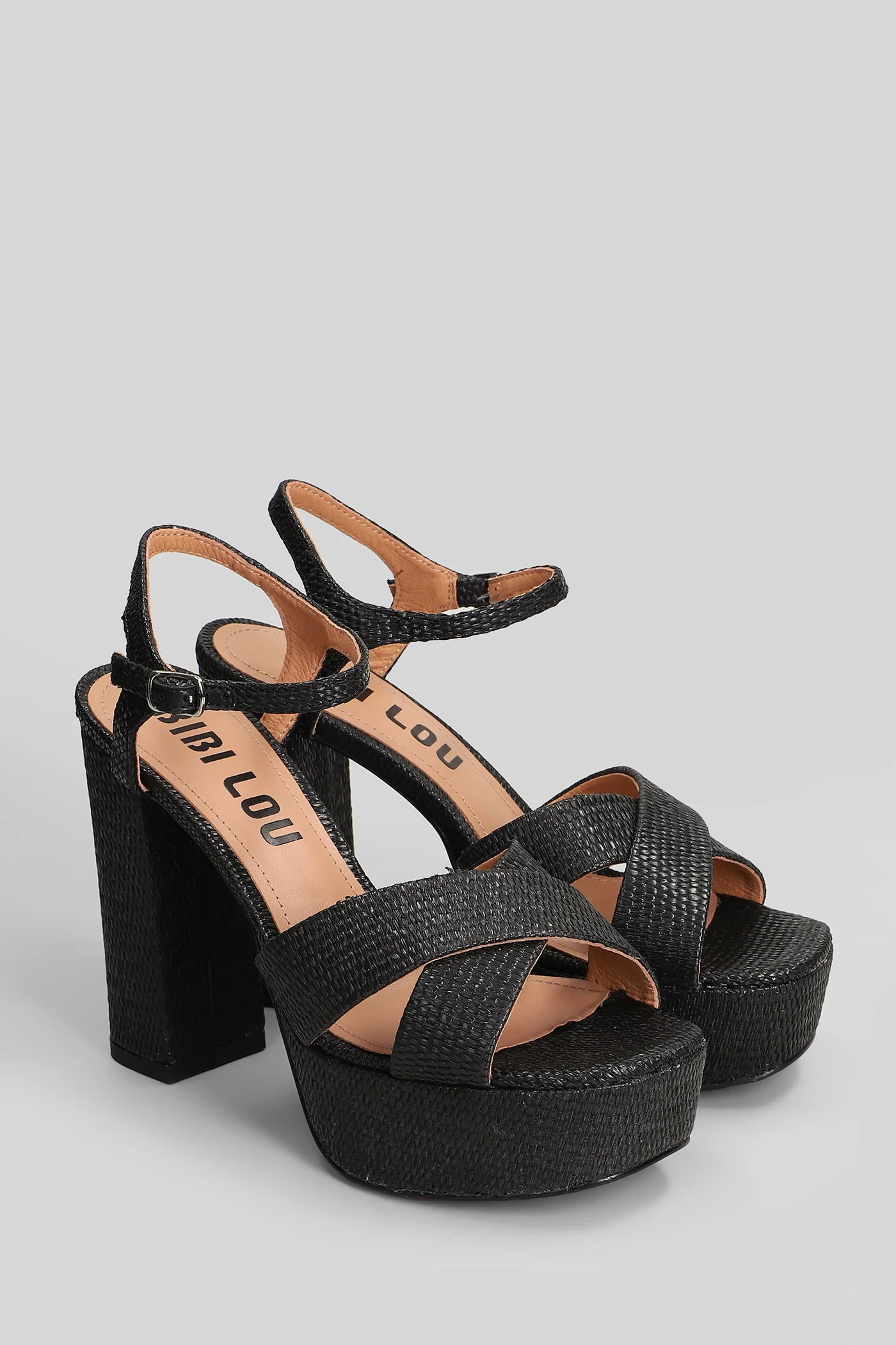 Primrose Sandals in black raffia - Image 2