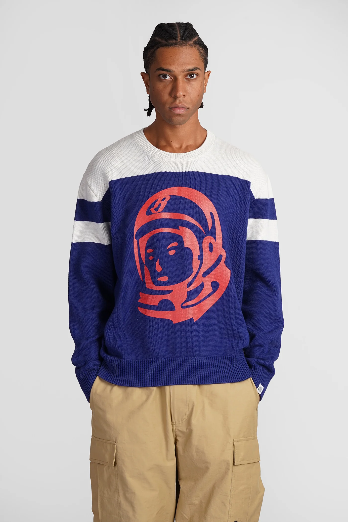 Knitwear in blue cotton