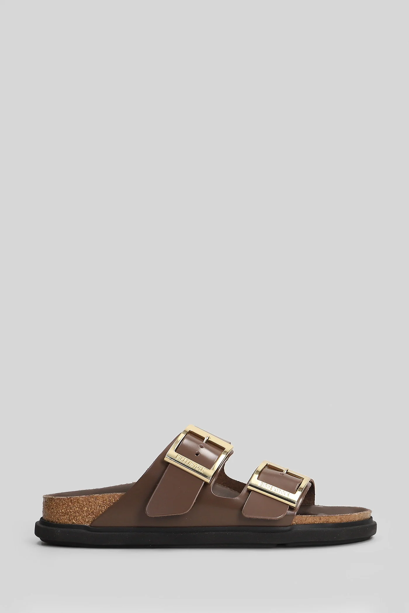 Arizona Db Hex Flat sandal-slipper in brown leather