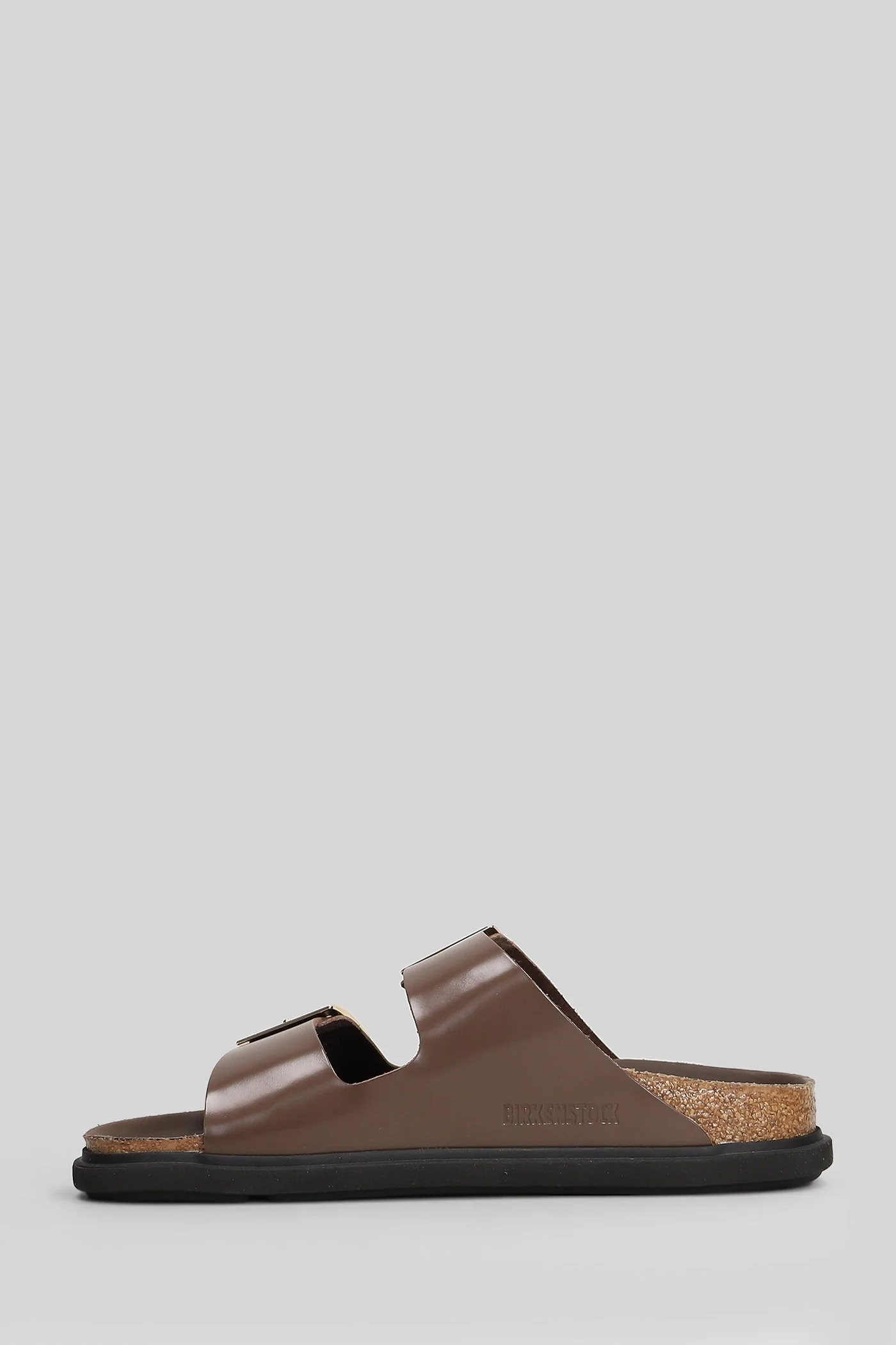 Arizona Db Hex Flat sandal-slipper in brown leather - Image 3