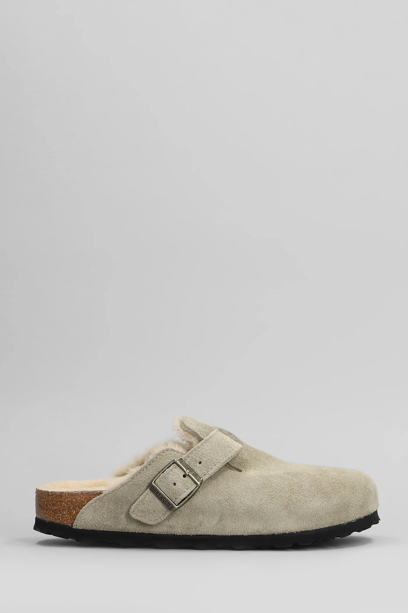 Boston Slipper-Mule in taupe suede