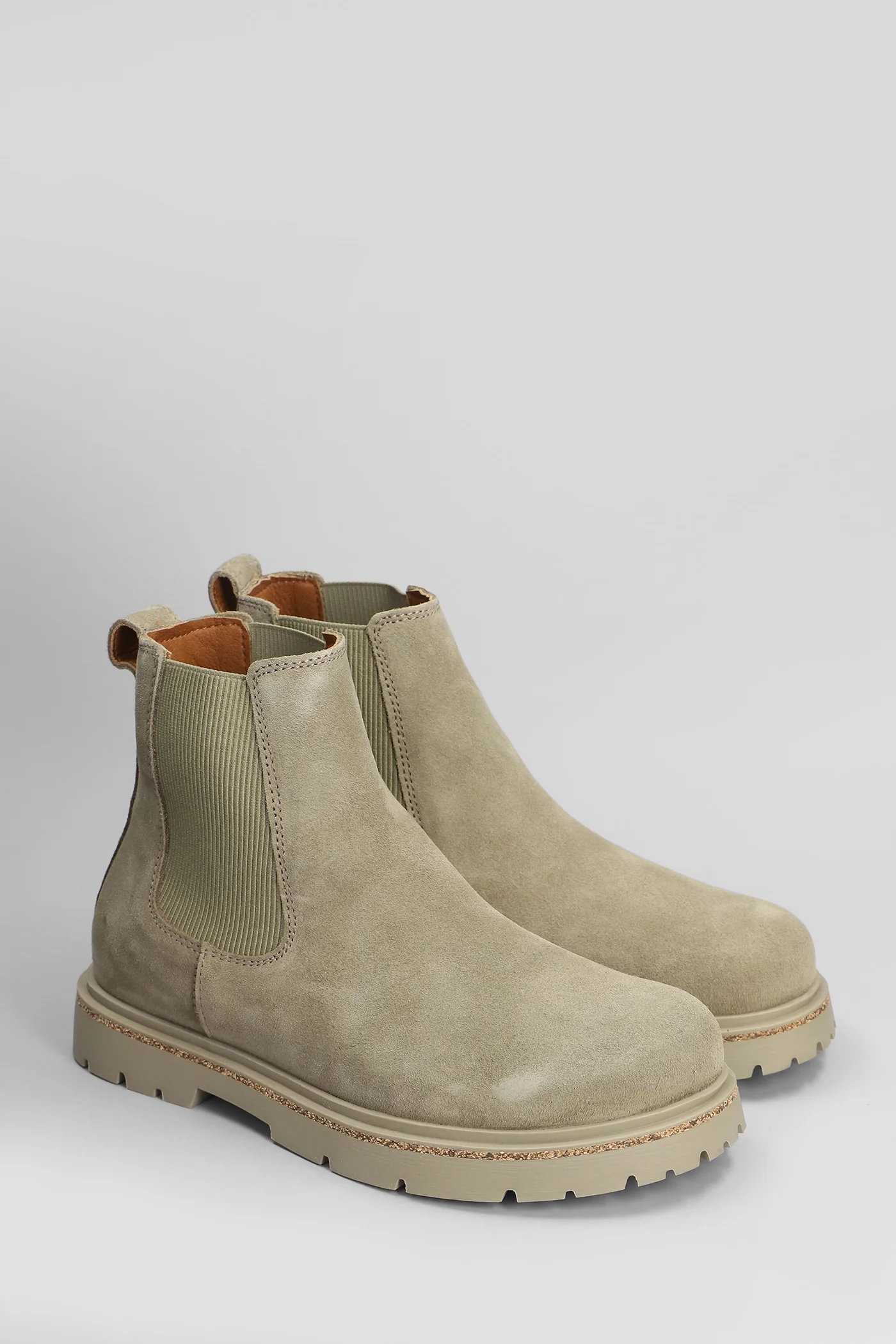 Highwood Slip On Combat boots in taupe suede - Image 2