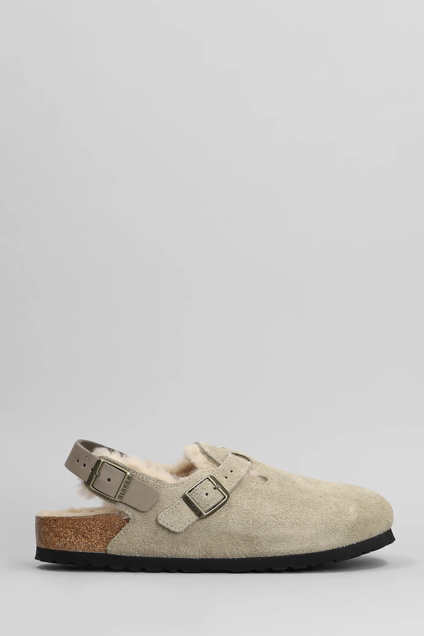 Tokio Slipper-Mule in beige suede